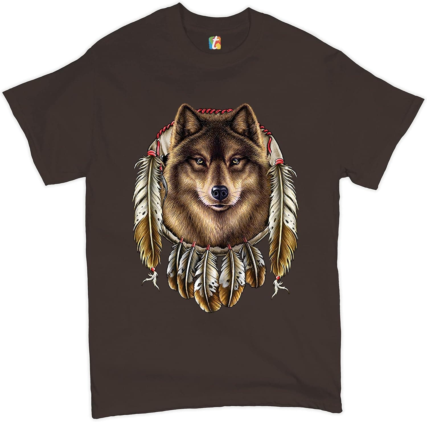 Wolf Spirit T-Shirt Native American Dreamcatcher Indigenous Men's Tee