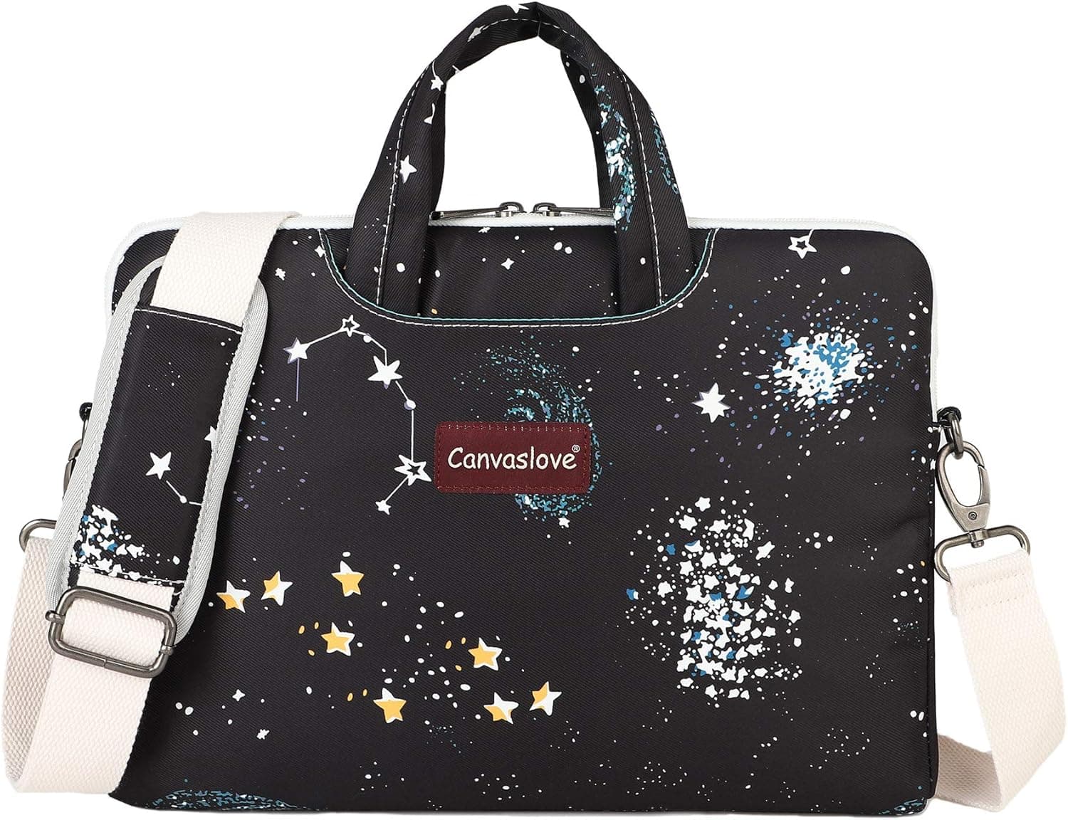 Canvaslove Star Water Resistant Laptop Shoulder Messenger Case Sleeve Bag For MacBook Air Pro 13 inch,MacBook 14 inch,Surface Laptop 13.5 inch and 13.3 Inch-14 inch Laptop
