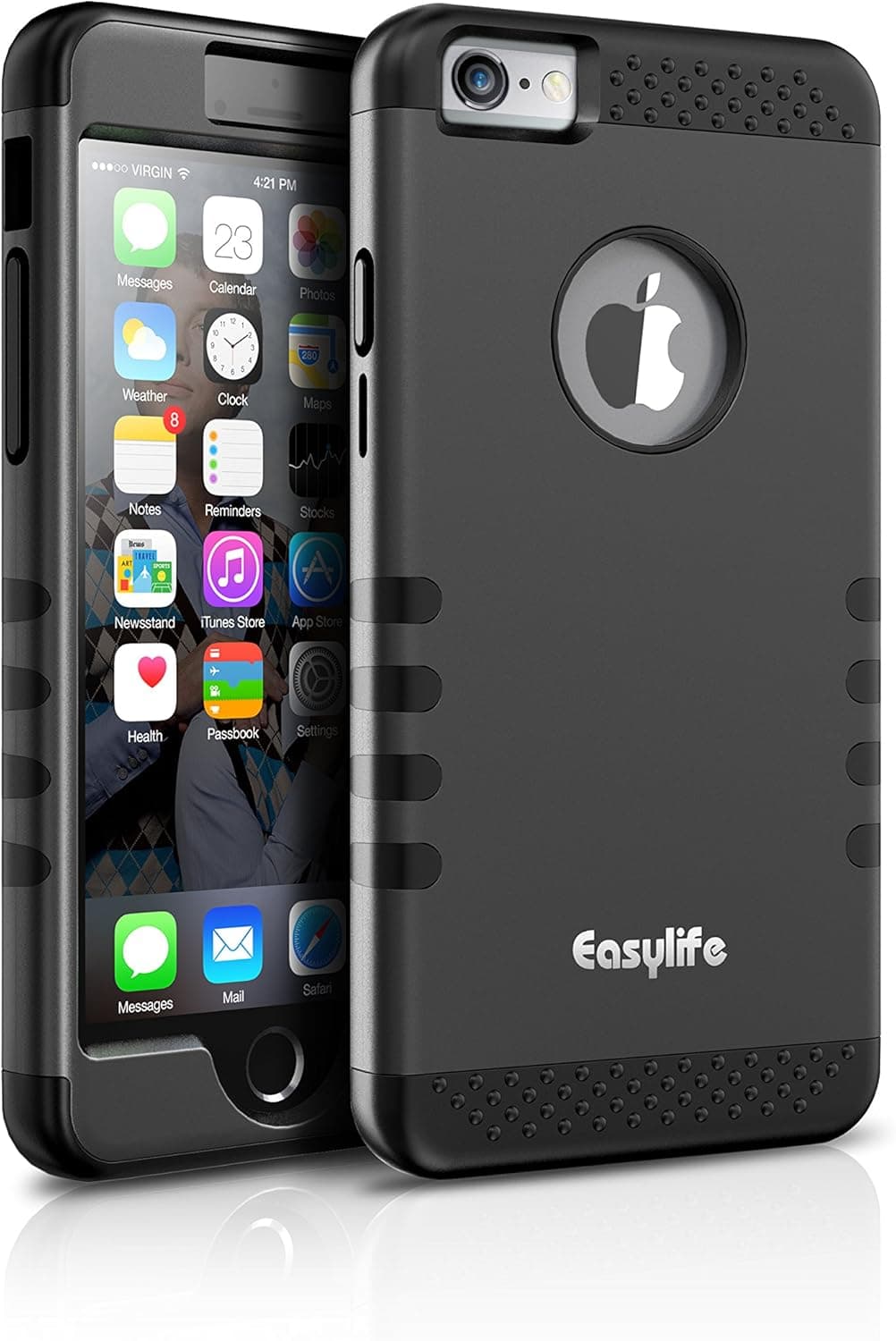 iPhone 6 Plus Sport Armband,Easylife Water Resistant Sport Running & Exercise Armband With Key Holder +Built-in Screen Protector for iPhone 6s Plus,Galaxy S6/S6 Edge, S7/S7 Edge (5.5 Inch)-Grey