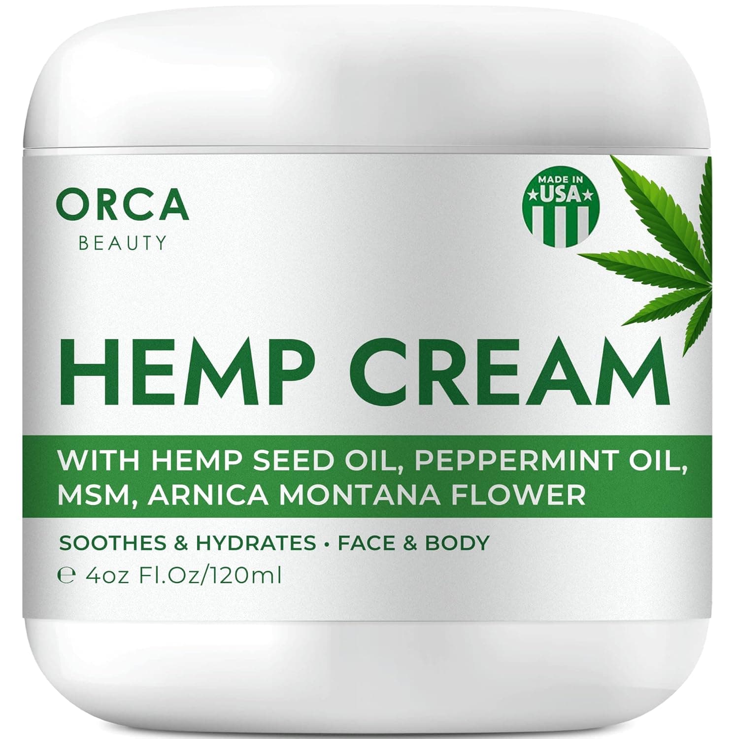 Hemp Cream with Hemp Oil - Soothing Arnica Cream Maximum Strength Muscle Cream - Muscle Cream for Joints and Cramps - MSM Cream with Tea Tree Oil, Peppermint Oil, Aloe Vera, Vitamin E - 4oz
