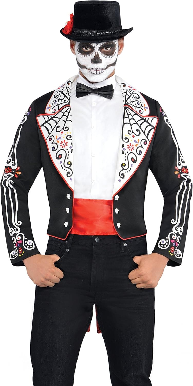 amscan Adult Day of The Dead Coat Set