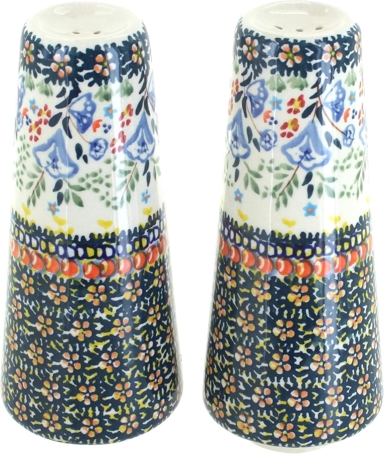 Blue Rose Polish Pottery Periwinkle Salt & Pepper Shakers