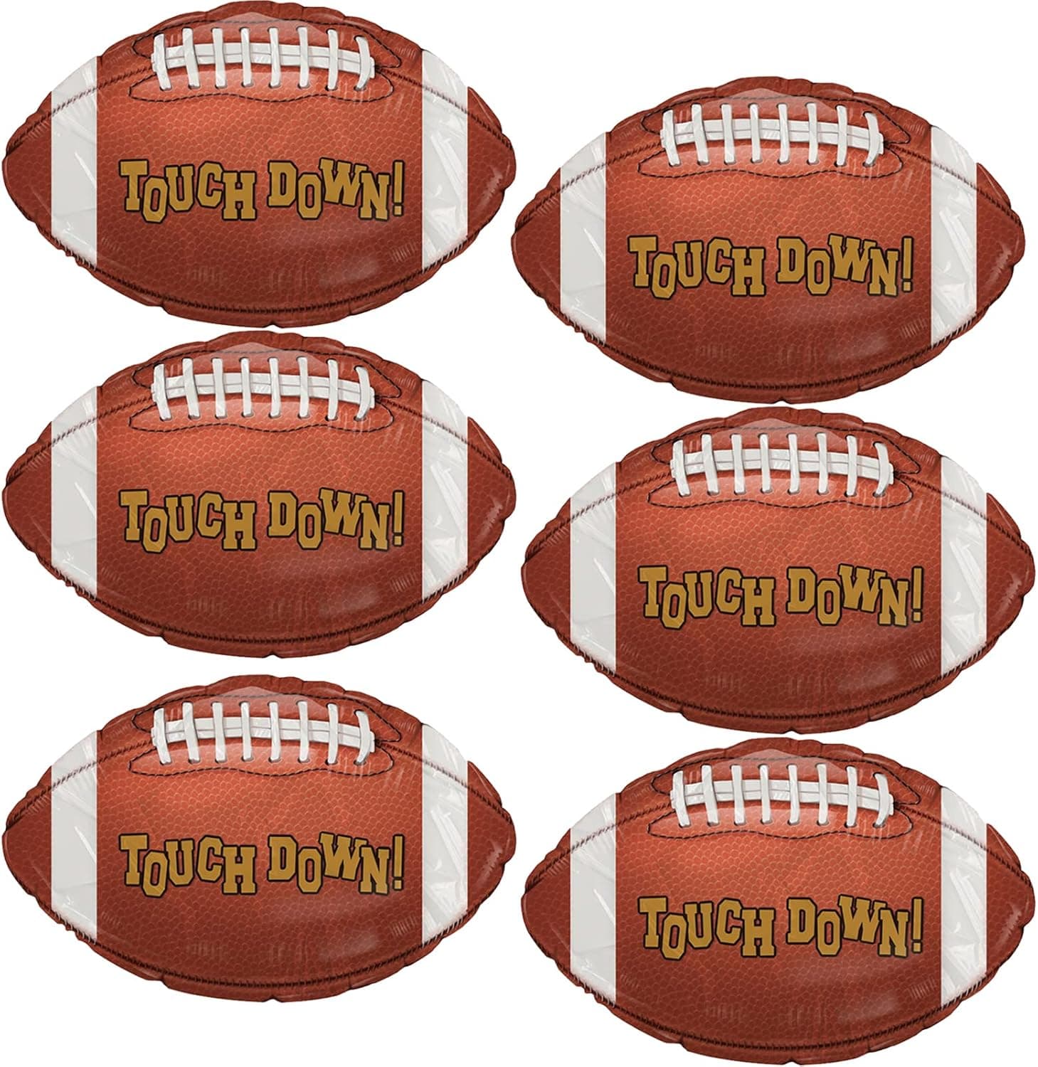 6pcs Football balloon.Football Shaped Aluminum Foil Balloons for Sport Themed Football Themed Birthday Party Decoration