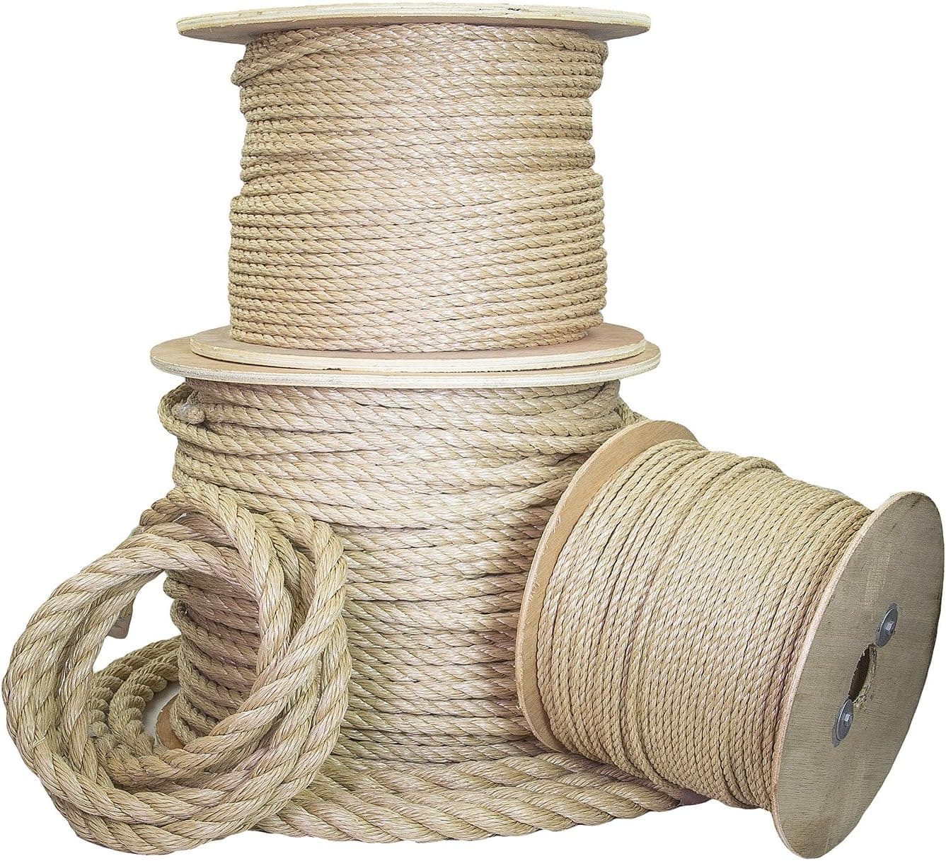 Ravenox Twisted UnManila Rope | ProManila Polypropylene Cord for Indoor Outdoor Use | 3/16-in to 2-inch Diameter | for Landscaping, Tug of War, Marine, Projects and Tie-Downs