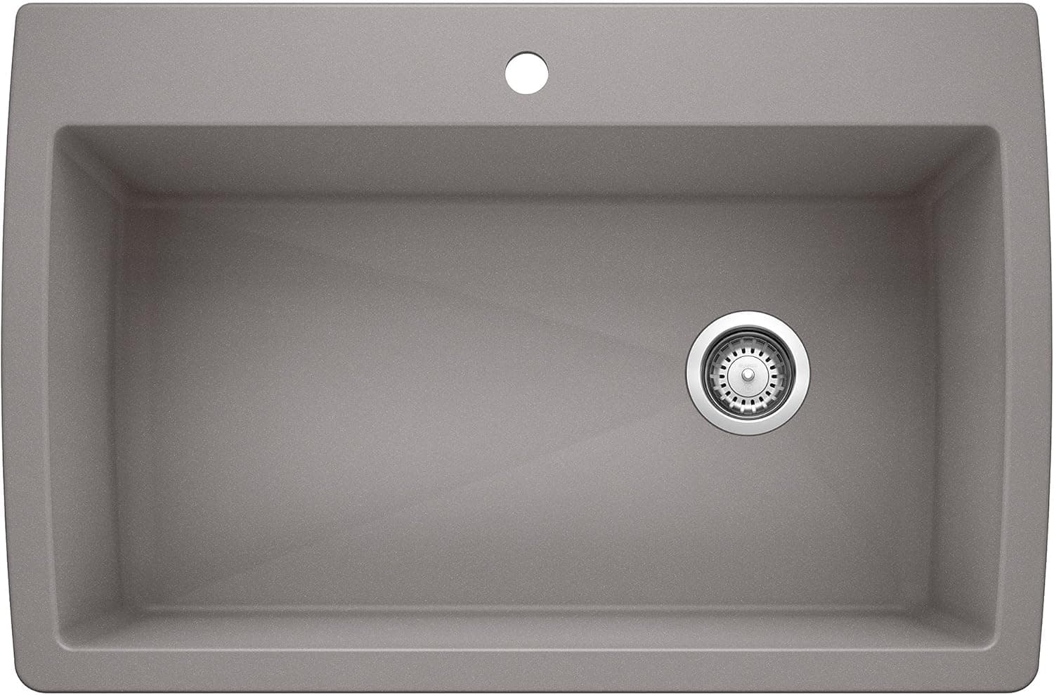 BLANCO, Metallic Gray 441093 DIAMOND SILGRANIT Super Single Drop-In or Undermount Kitchen Sink, 33.5" X 22"