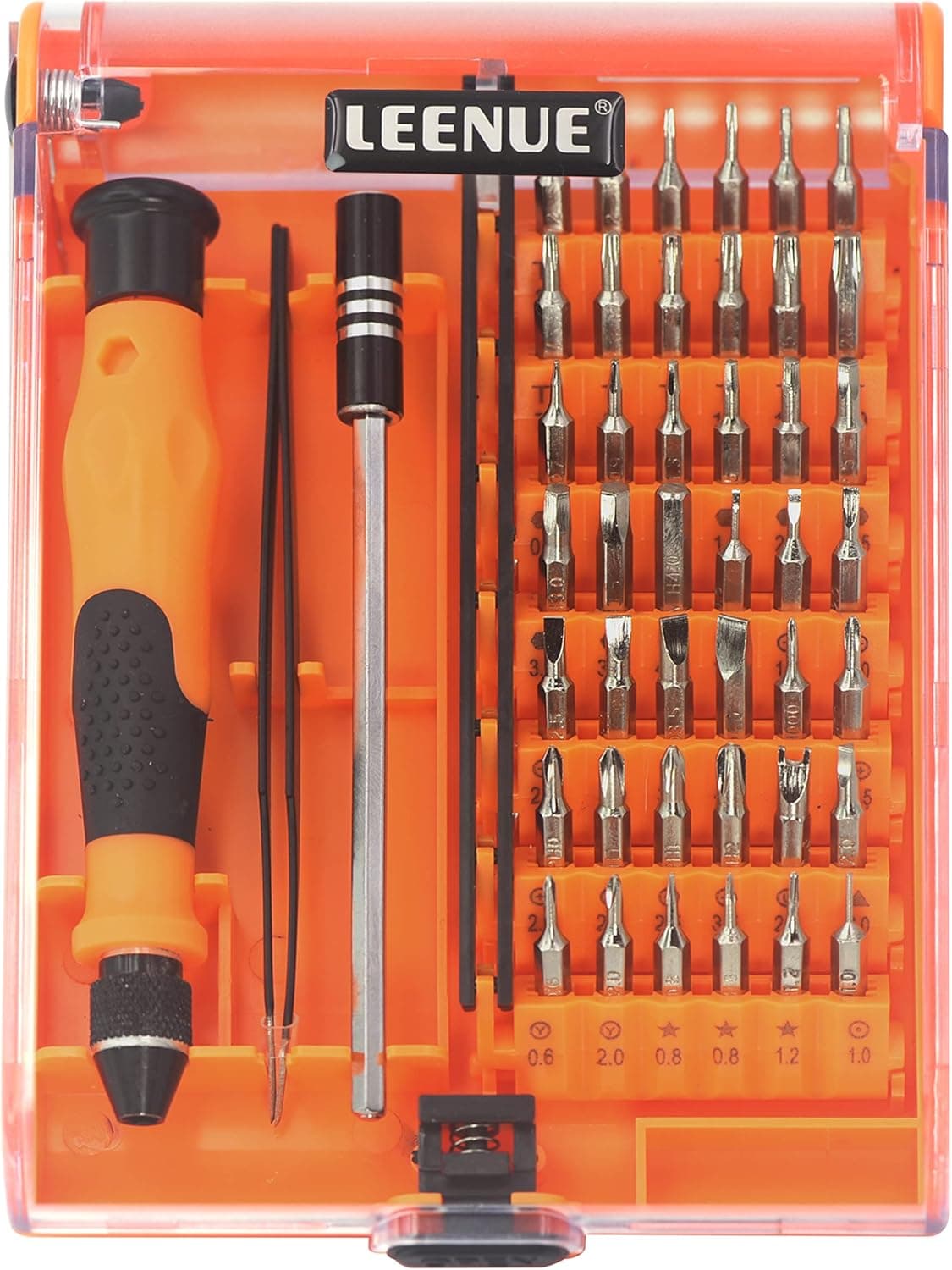 Small Screwdriver Set, LEENUE Mini Precision Scewdriver Bit Kit 45 in 1, Magnetic Torx Phillips Driver Kit with Tweezers for Electronics, Laptop, Phones, Eyeglasses, Watches Repair
