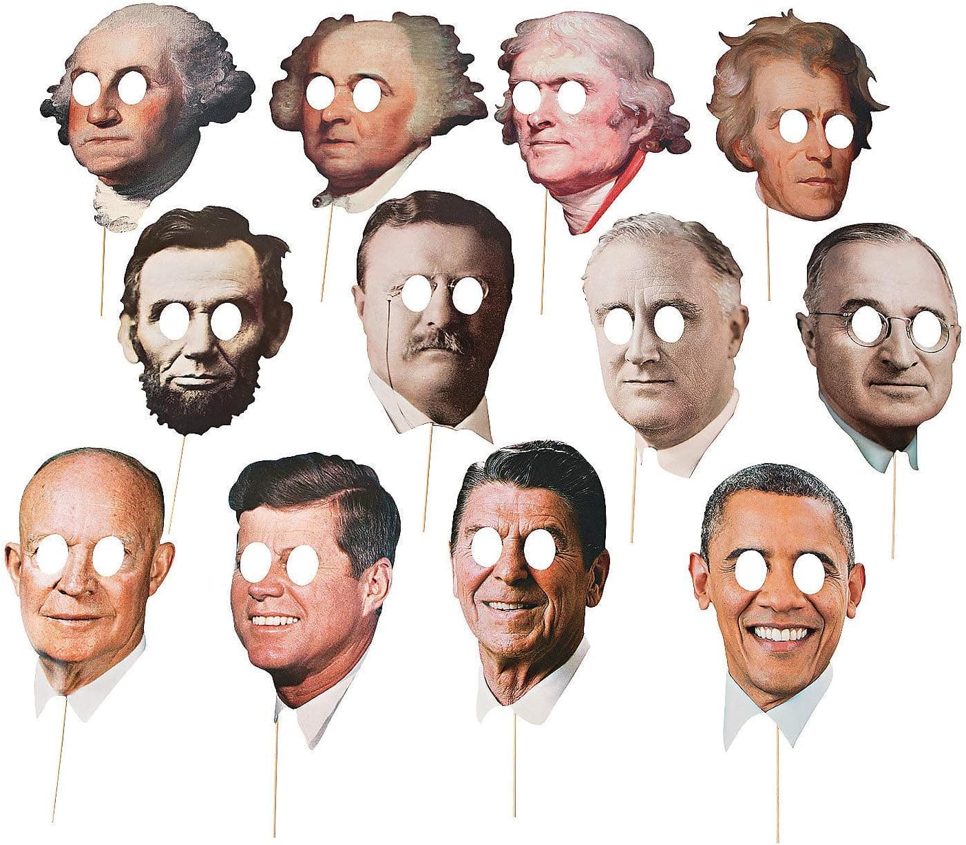 Fun Express - President's Day Stick Props - Apparel Accessories - Costume Accessories - Costume Props - 12 Pieces