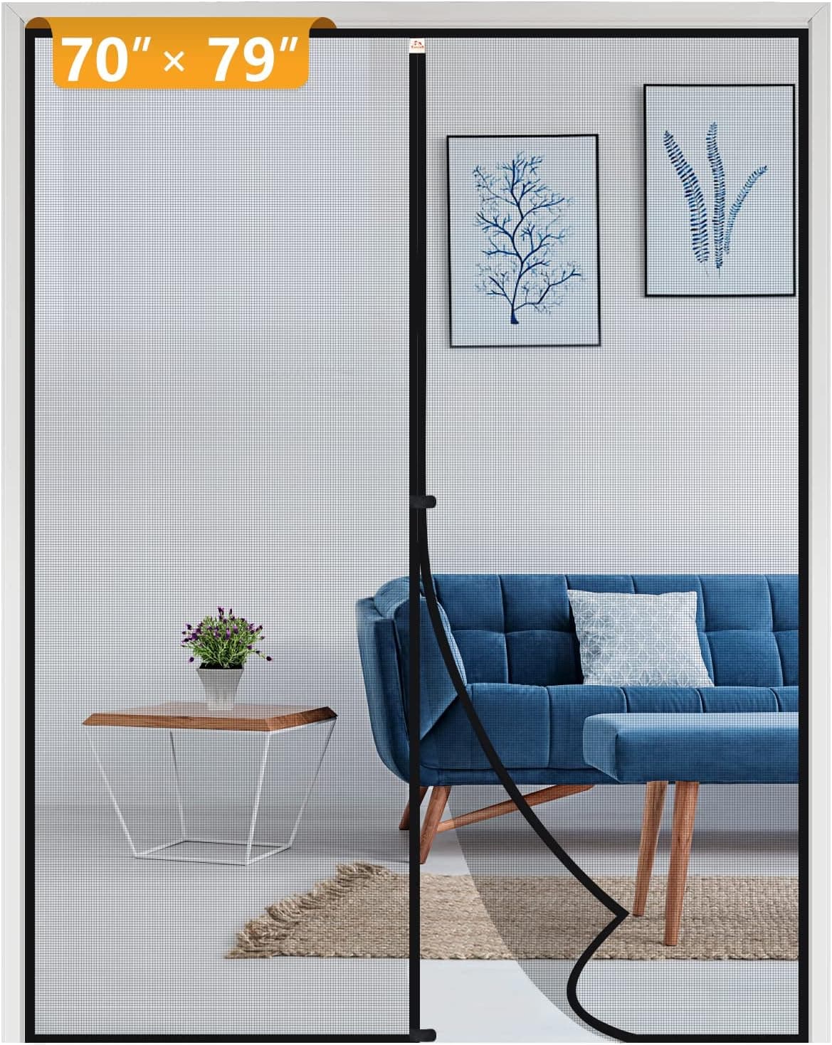 Yotache Magnetic Screen Door Fits Door Size 70 x 79, Screen Size 72" x 80" Strengthened Fiberglass Mesh for Patio Sliding Door