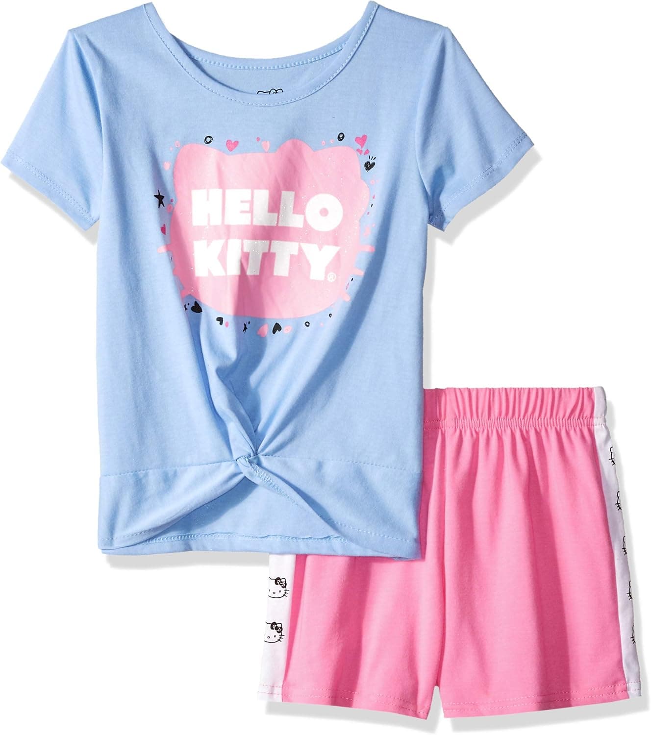Hello Kitty Girls' Short Set with Embellished Fashion Top