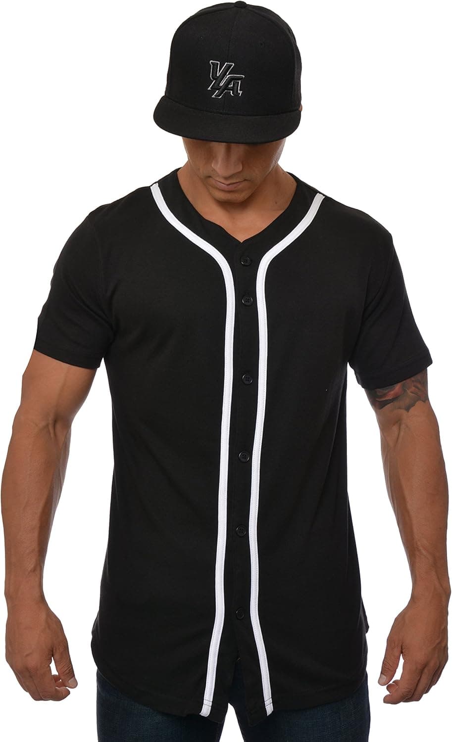 YoungLA Baseball Jersey Men Button Down Cotton 304