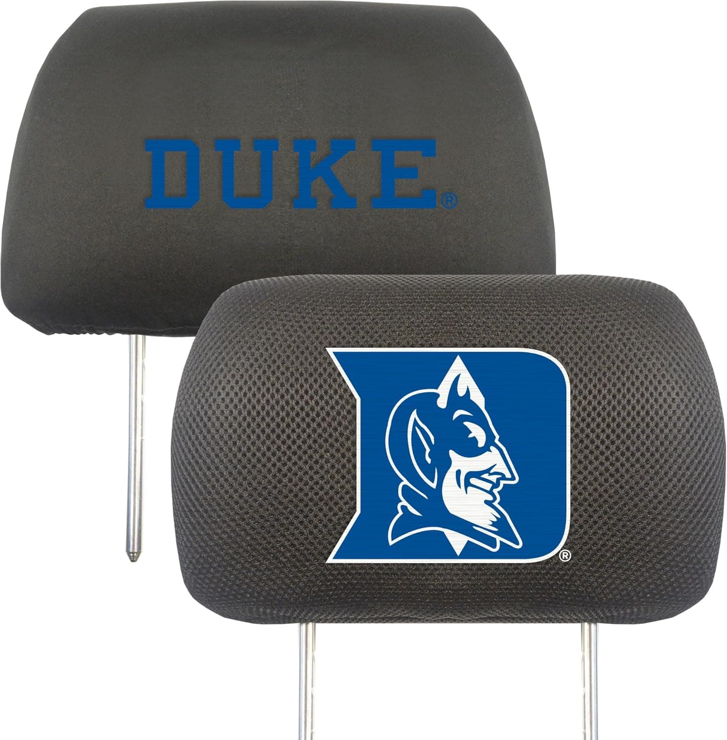 FANMATS 12564 Duke Blue Devils Embroidered Head Rest Cover Set - 2 Pieces