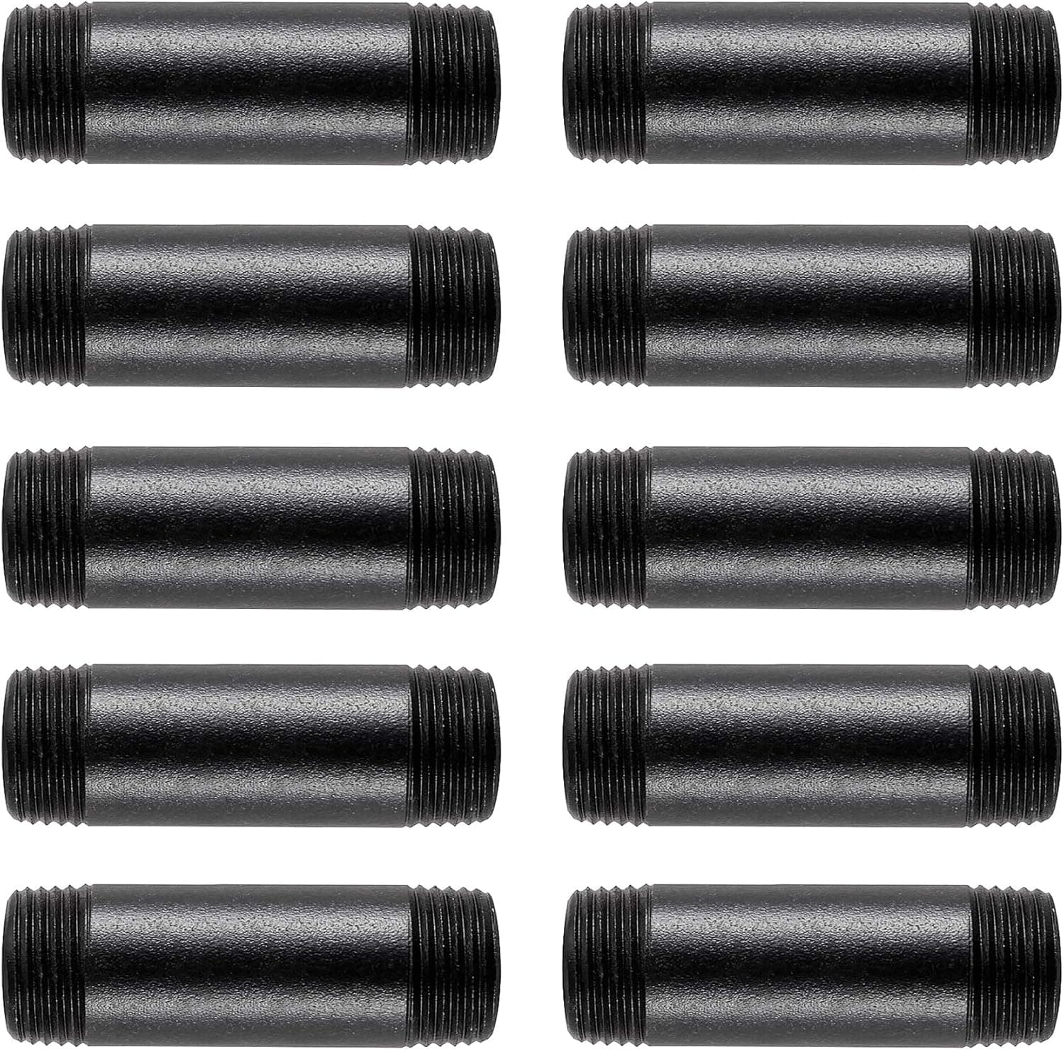 10 PACK 3/4*4inch Rustic Industrial Style Coating Black Thread Pipe Nipple for Home Decor… (4 inch)