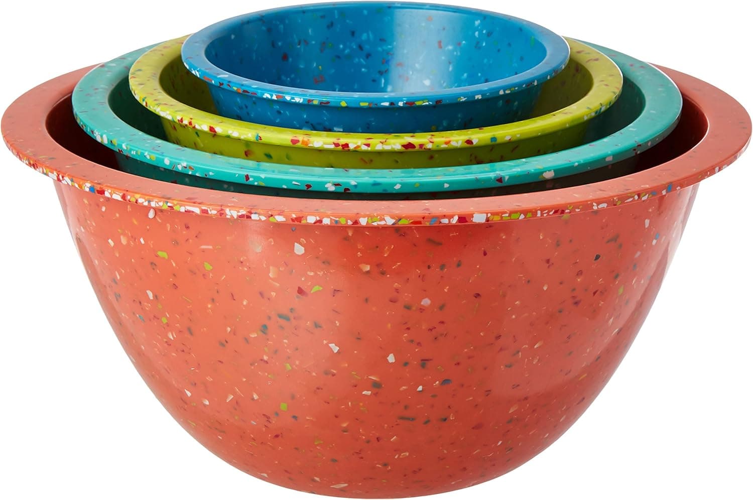 Zak Designs Confetti 4-piece Plastic Mixing Bowl Set, Tropics