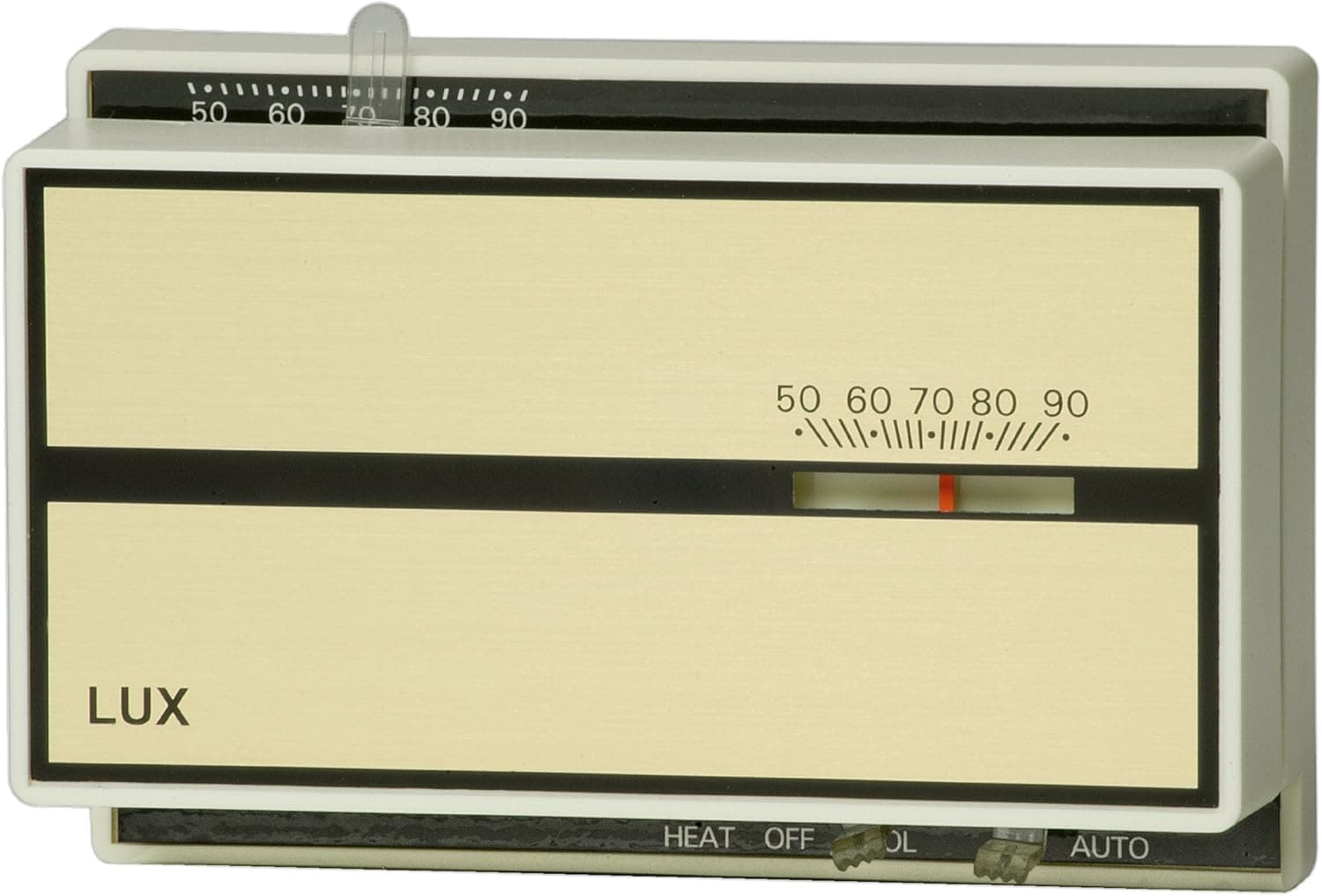 Lux CH400SA Mechanical Heat and Cool Thermostat Mercury Free, White