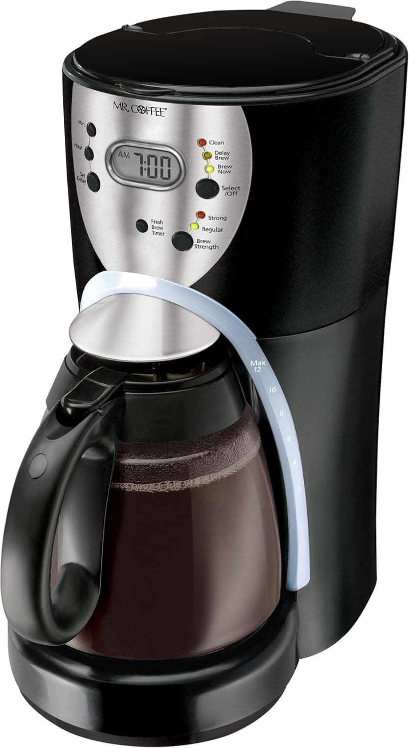 Mr. Coffee ISX43 12-Cup Programmable Coffeemaker, Stainless Steel