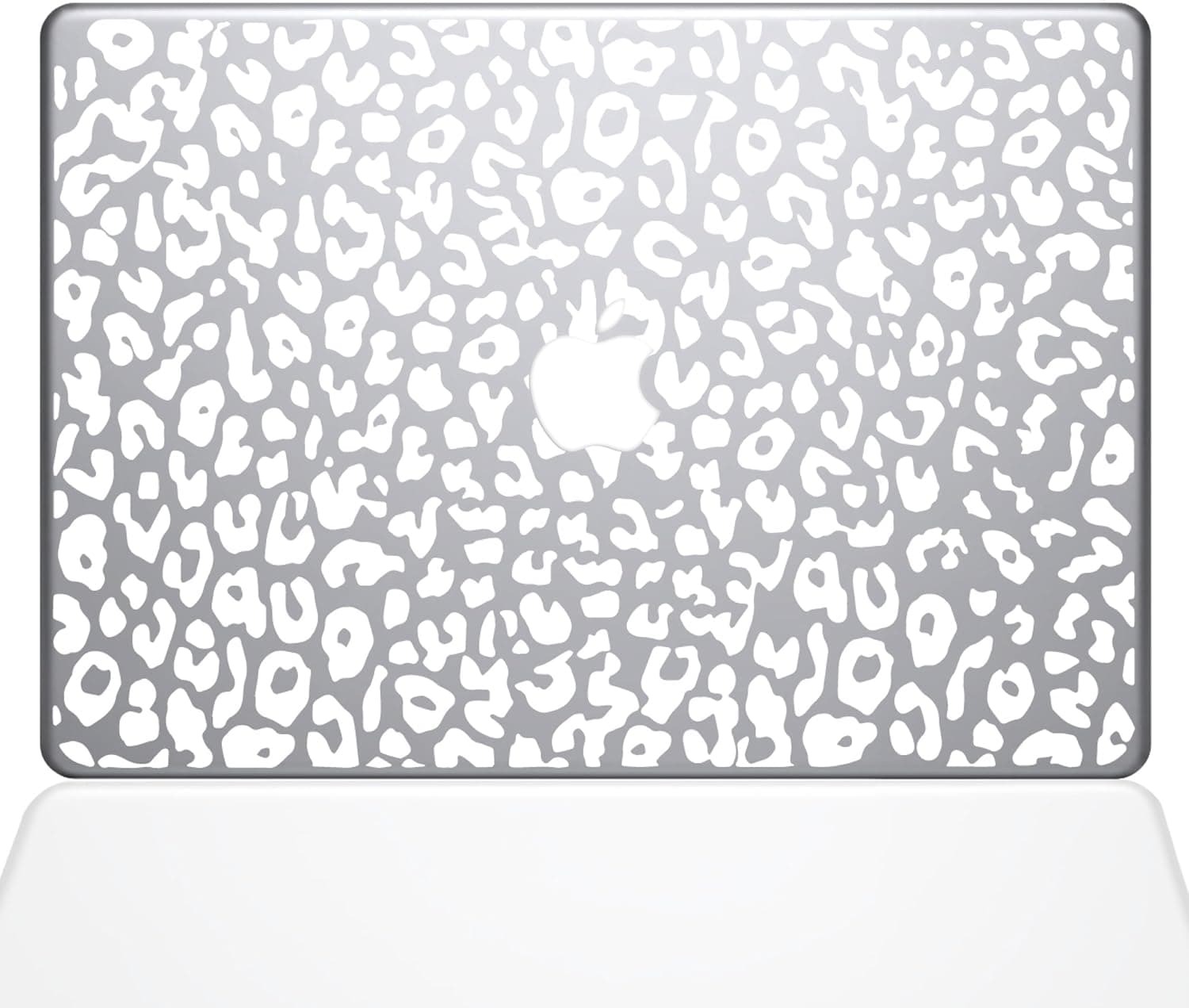 The Decal Guru 2047-MAC-13A-W Leopard Spots Decal Vinyl Sticker, White, 13" MacBook Air