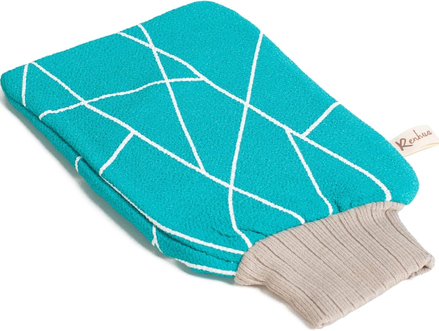 Renhua Exfoliating Glove - Loofah, Keesa, Sponge and Mitt - for Body Scrub. Suitable for Traditional Moroccon and Korean Skin Care as Dead Skin Remover/Exfoliator Body Scrubber for Shower and Bath