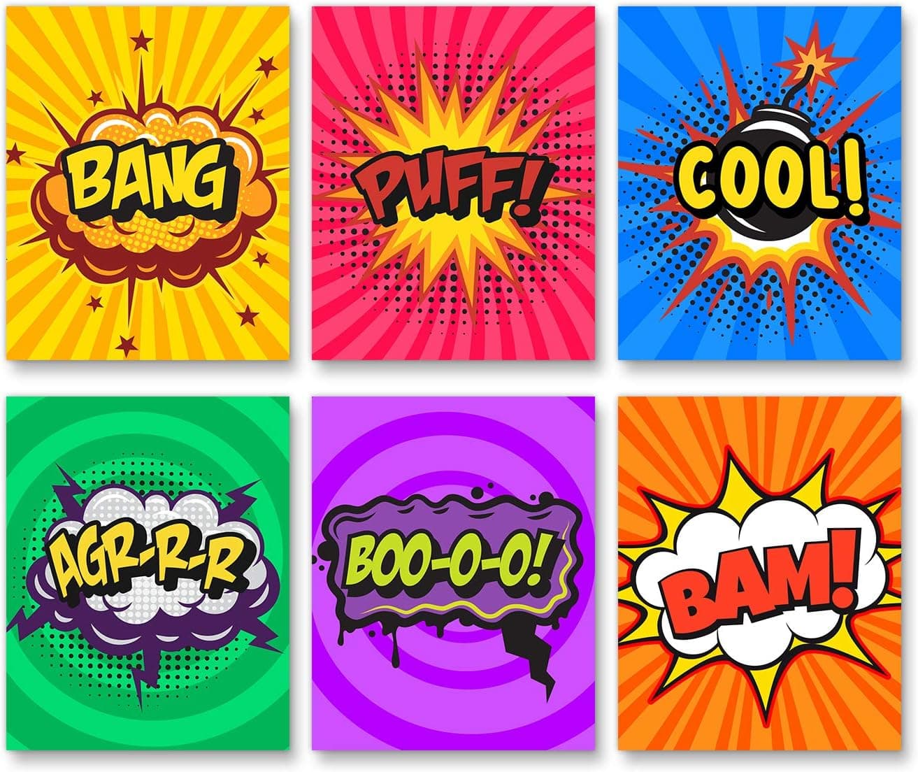 Avengers Nursery Wall Art - Set of 6 (8 inches x 10 inches) Prints - Superhero Bathroom Decor - Kids Bathroom Decor - Super Hero Bathroom