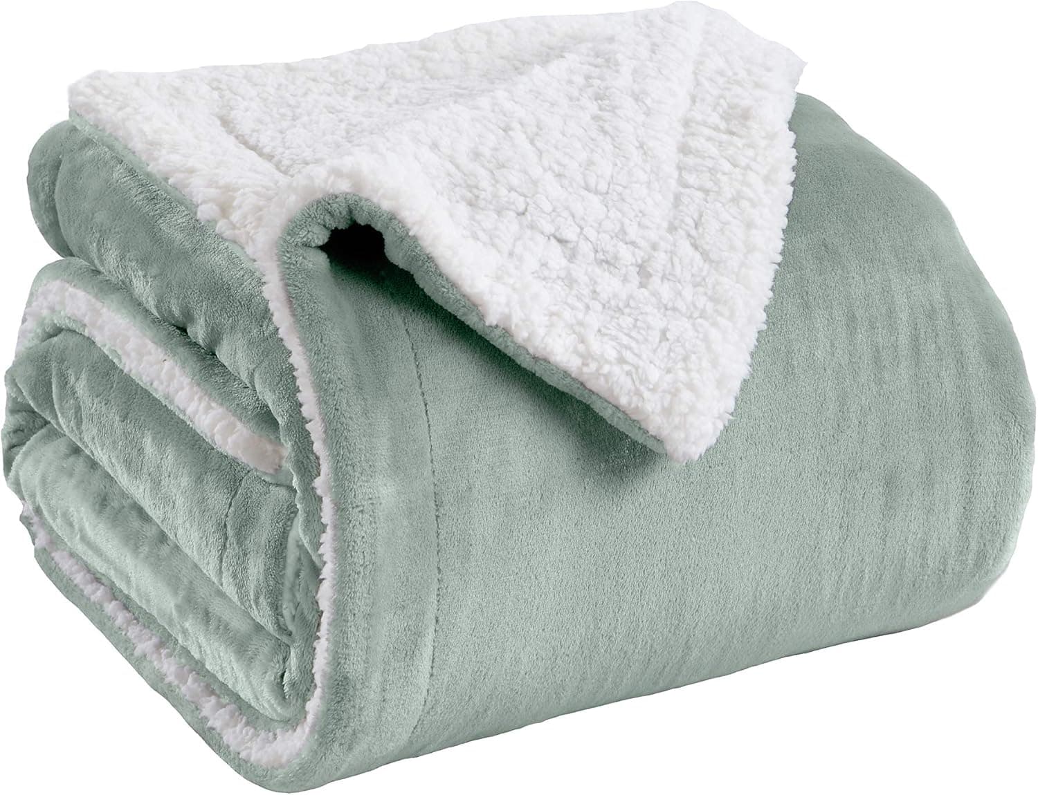 Great Bay Home Sherpa Fleece and Velvet Plush Full/Queen Throw Blanket Aqua | Thick Blanket for Fall and Winter | Cozy, Soft, and Warm Fleece Throw Blanket | Cielo Collection