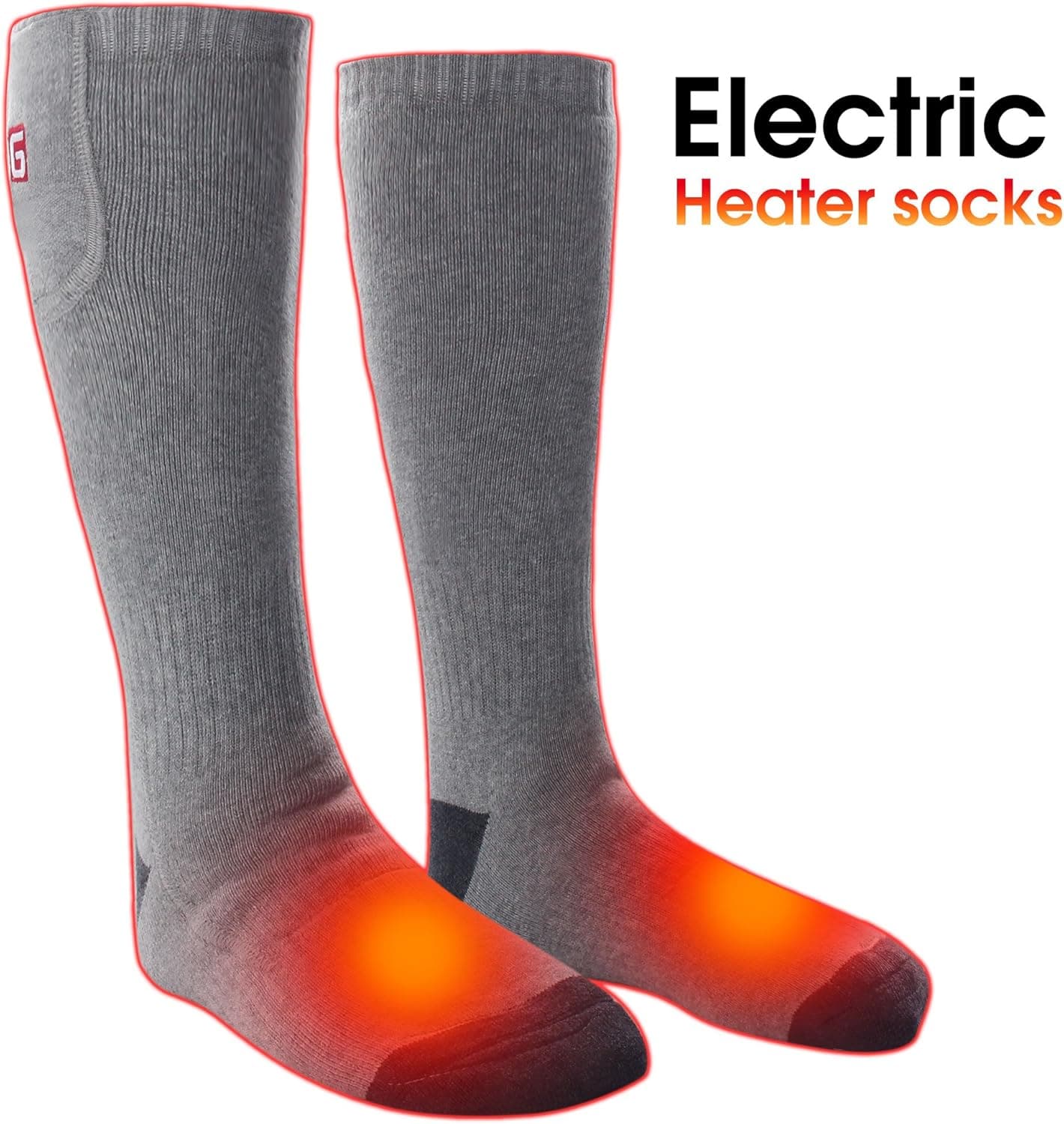 Heated Socks Electric Batteries Socks Foot Warmer Men Woman(Gray)