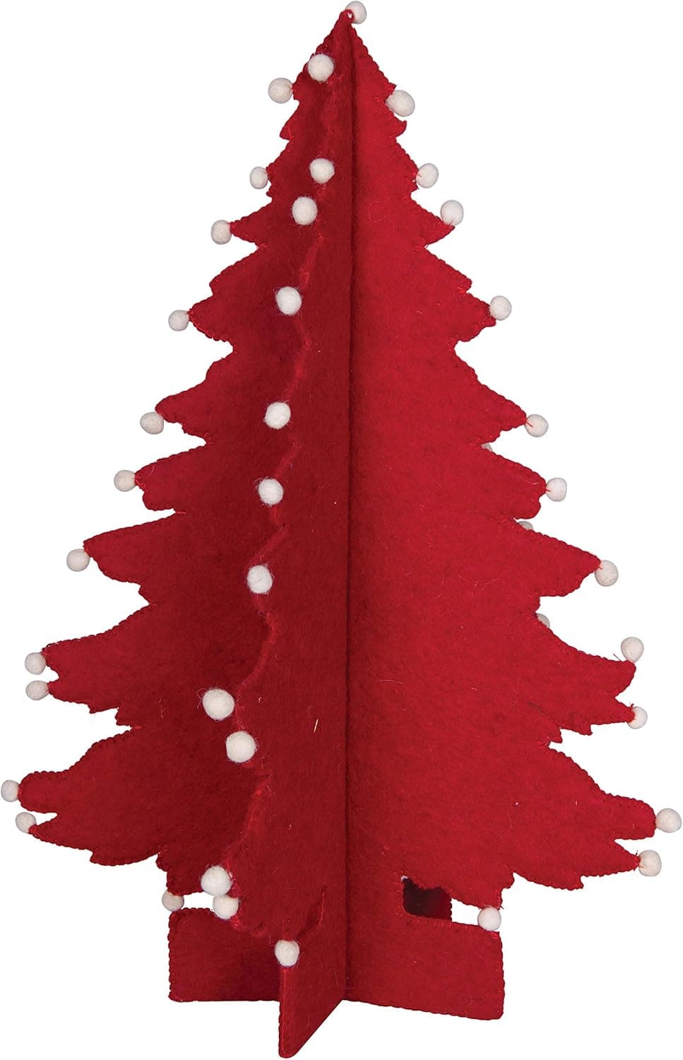 Creative Co-Op 25" Wool Felt Poms Tree, Red