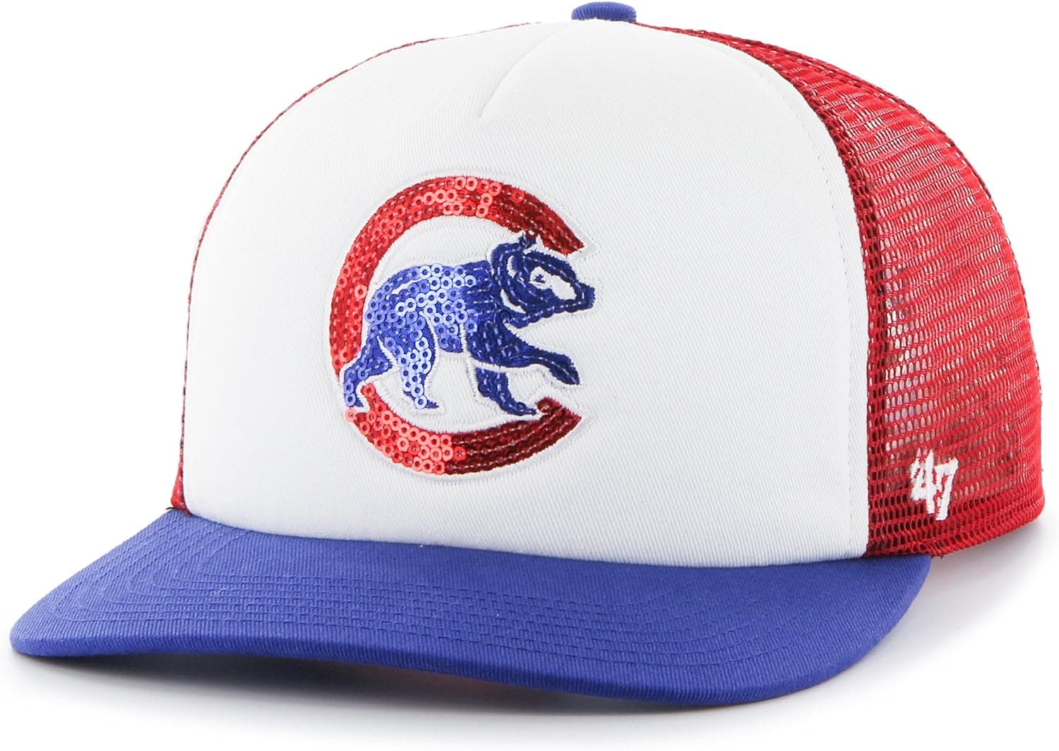 '47 MLB Chicago Cubs Women's Glimmer Captain Adjustable Snapback Hat, Red