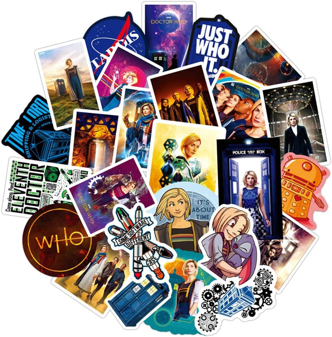 50PCS TV Series Movie Doctor Who Stickers for Water Bottles Laptop Water Bottle,Door,Window,Car,Motorcycle,Bicycle,Luggage, Skateboard Waterproof Vinyl Decals for Teens Boys Adults