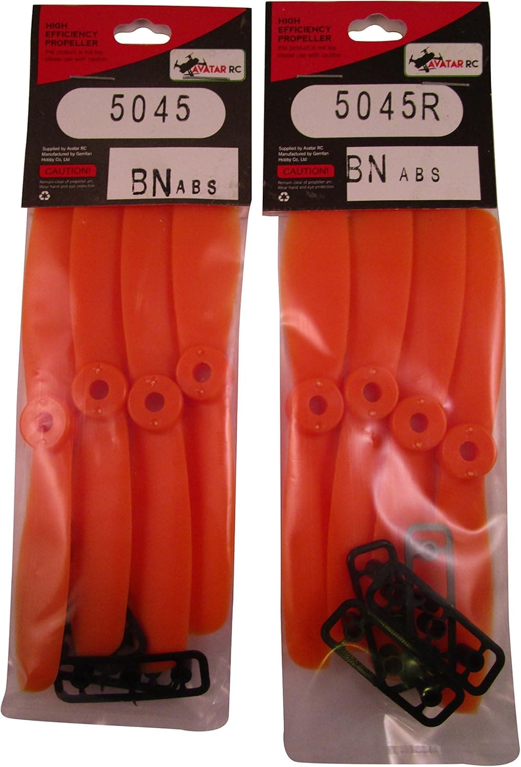 AvatarRC Geniune Gemfan 5045 Bullnose (5x4.5BN) Orange Propellers for 250 Size Quadcopters, Drones, and Multi-rotors - Perfect for 210mm to 300mm frames