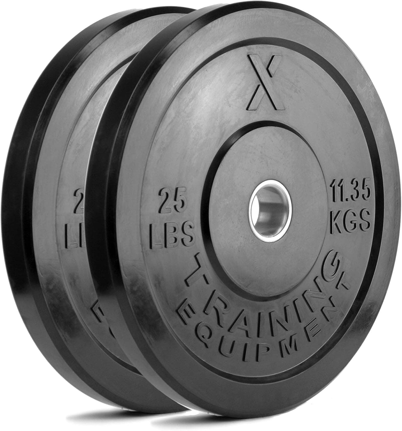 Premium Black Bumper Plate Solid Rubber with Steel Insert - Great for CrossFit Workouts