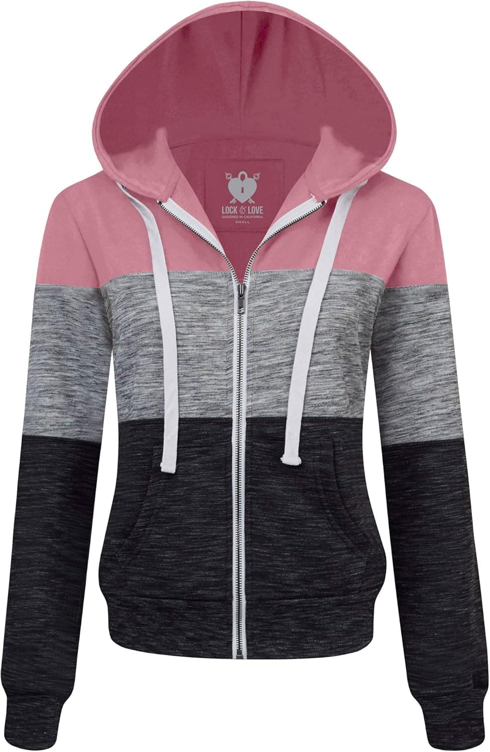 Lock and Love Women's Active Casual Zip-up Hoodie Jacket Long Sleeve Comfortable Lightweight Sweatshirt