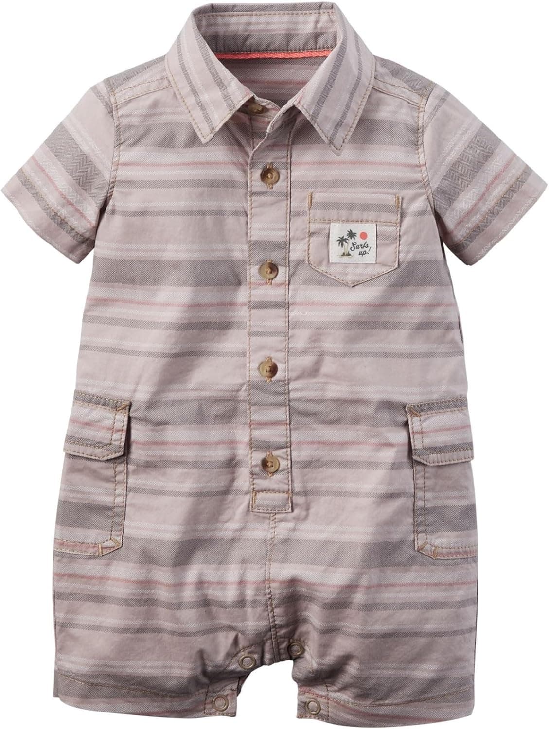 Carter's baby-boys Striped Cargo Romper