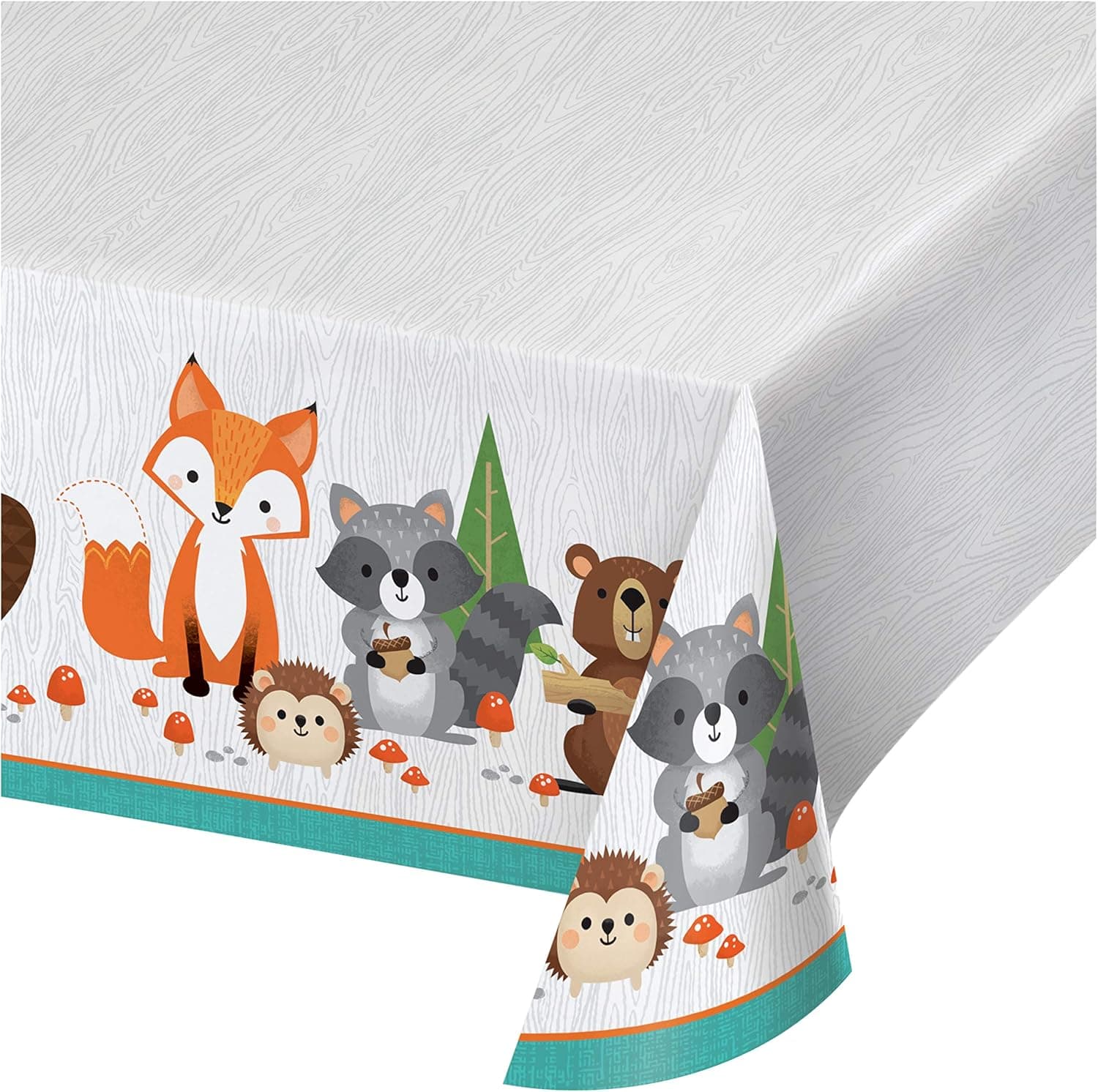 Creative Converting Wild One Woodland Plastic Tablecloths, 3 ct