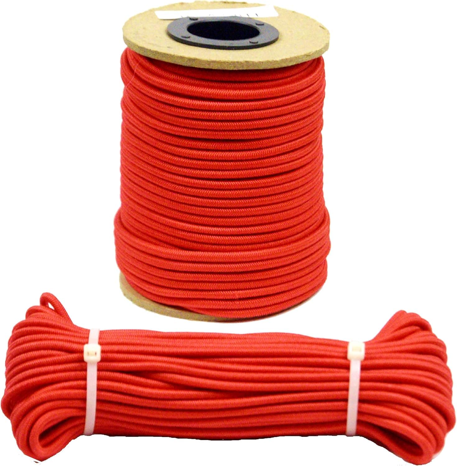 Marine Masters 1/4" X 50' Red Bungee Cord - Polyester Marine Grade Heavy Duty Shock Stretch Rope Elastic - Kayak, Trailer Strap Used in Many Purpose