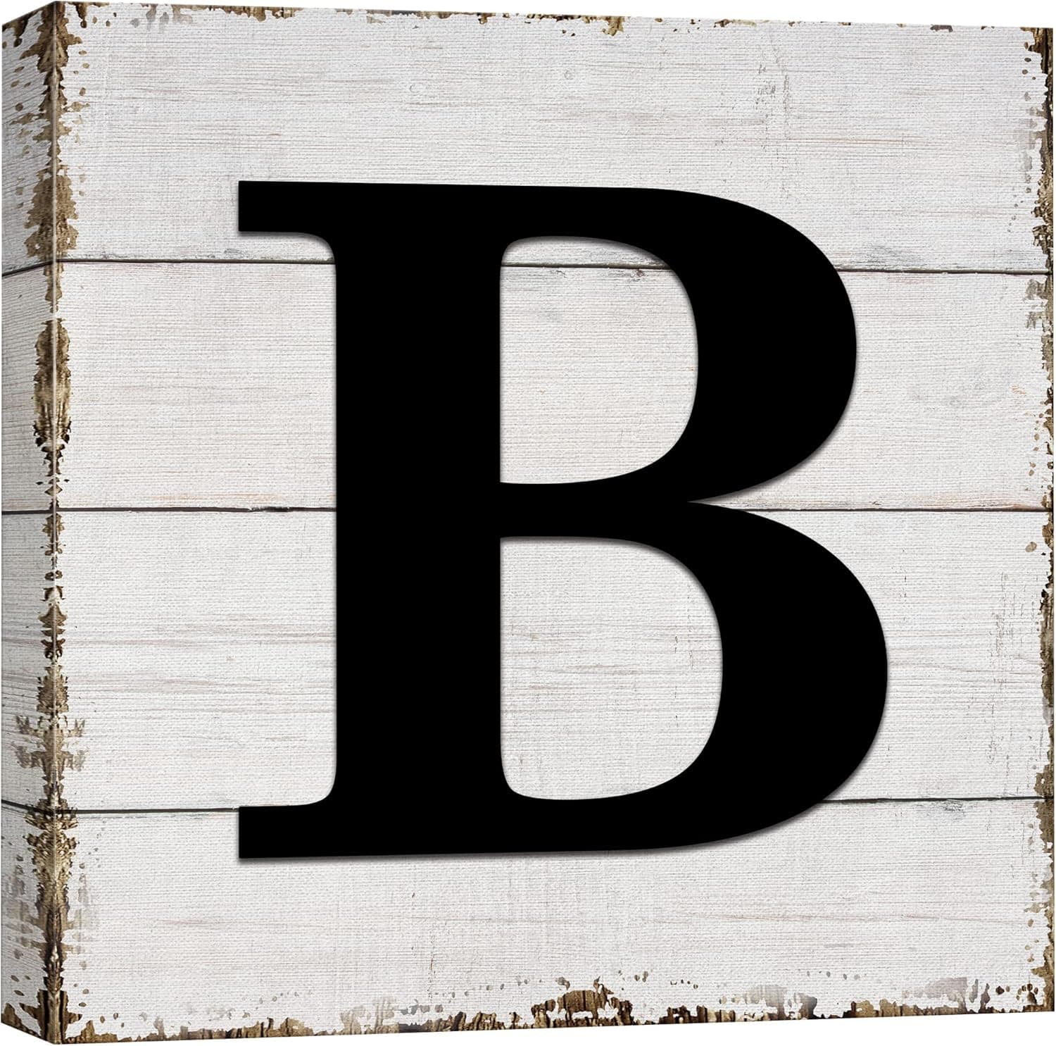 wall26 Canvas Wall Art English Letter Wood Background Home Wall Decorations for Bedroom Living Room Paintings Canvas Prints Framed - 24x24 inches