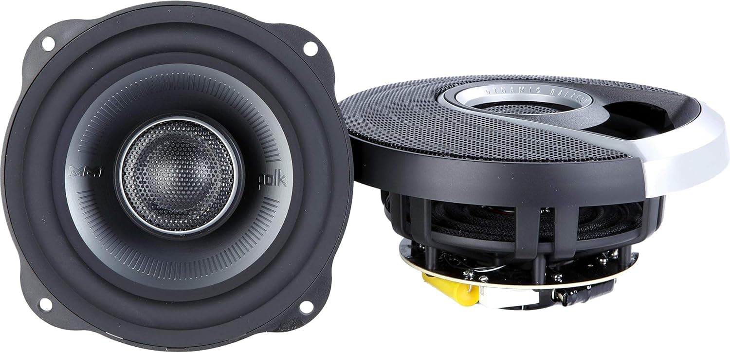 Polk Audio MM522 MM1 Series 5.25 Inch 300 Watt Max Full Range Coaxial Marine Boat ATV Car Audio Speakers with 1 Inch Tweeter, Black
