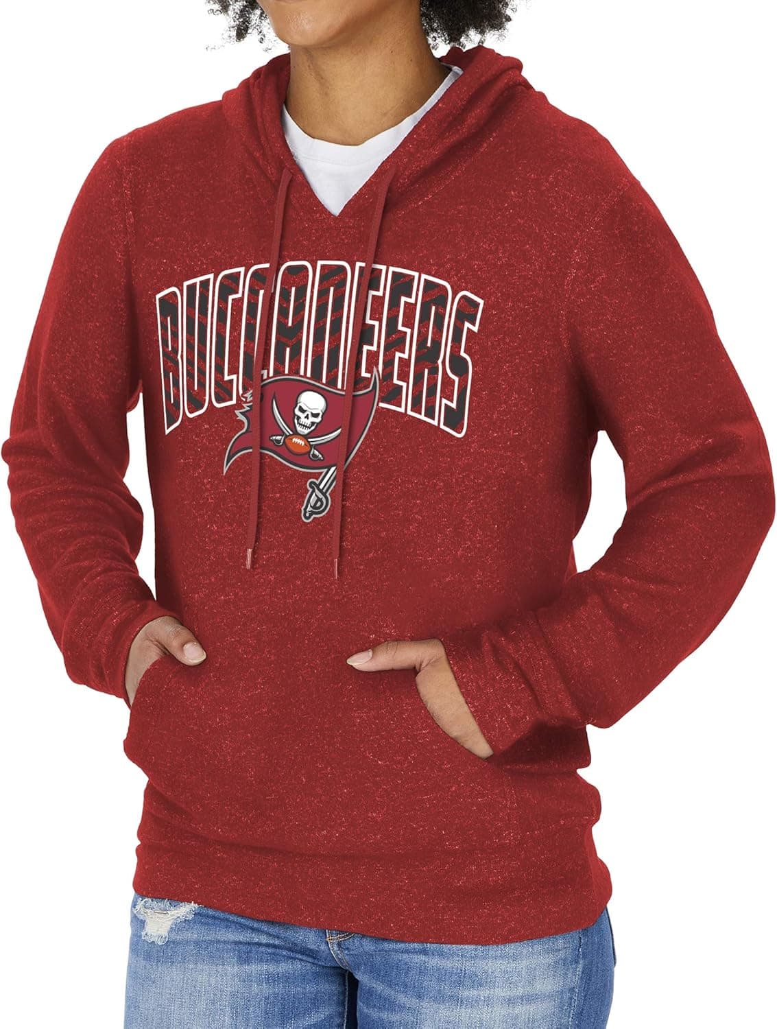 Officially Licensed Zubaz Women's NFL NFL Women's Soft Hoodie, Tampa Bay Buccaneers, Size Medium