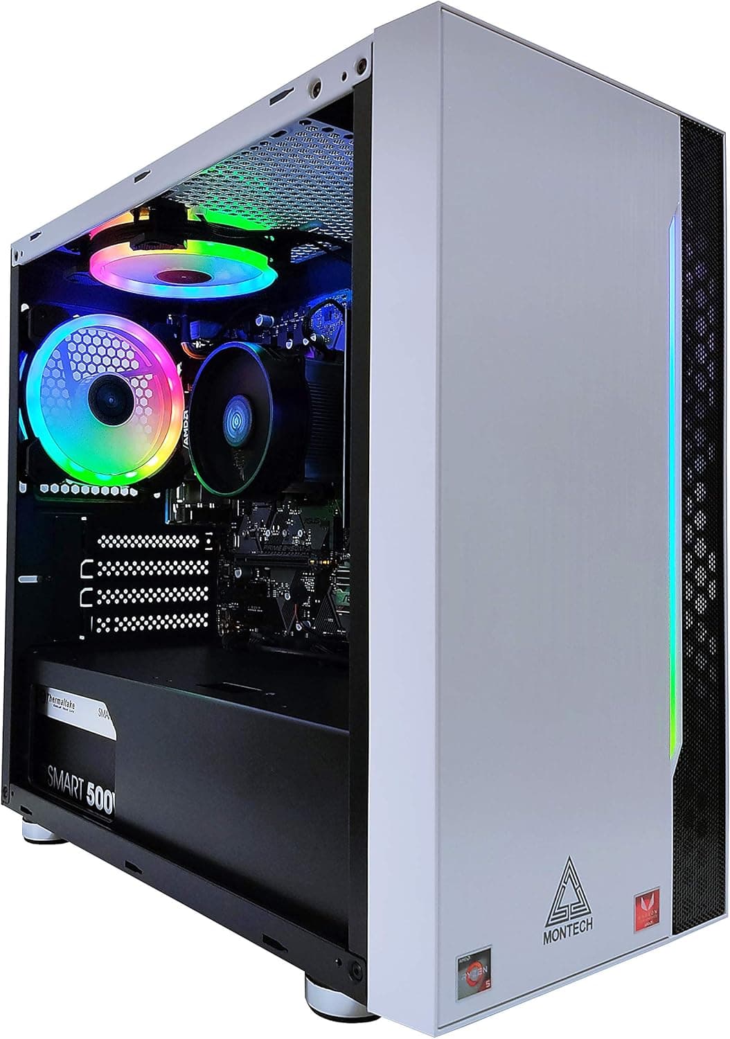 RGB PC Gamer AMD Ryzen 5 3400G (3.7GHz - 4.2GHz) RX Vega 11 Graphics, 16GB DDR4 2666MHz RAM, 512GB NVMe SSD, 500W PSU 80 Plus, Windows 10 Pro 64 bit - MicroATX Tower Gaming Desktop Computer