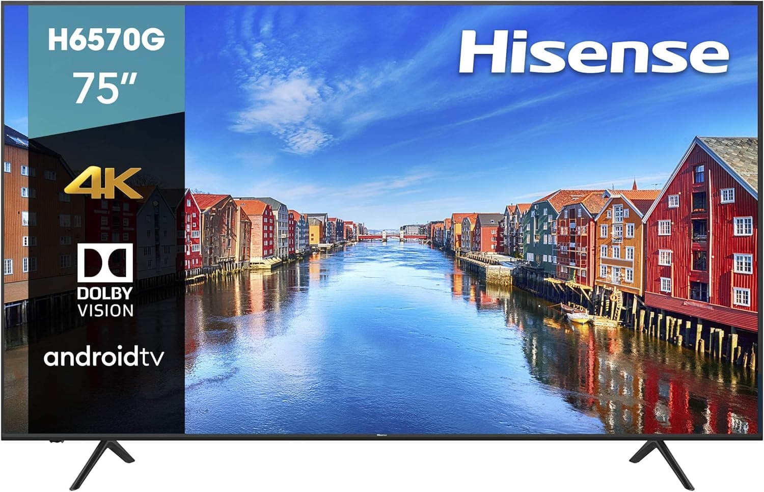 Hisense 75-Inch Class H6570G 4K Ultra HD Android Smart TV with Alexa Compatibility (75H6570G, 2020 Model)