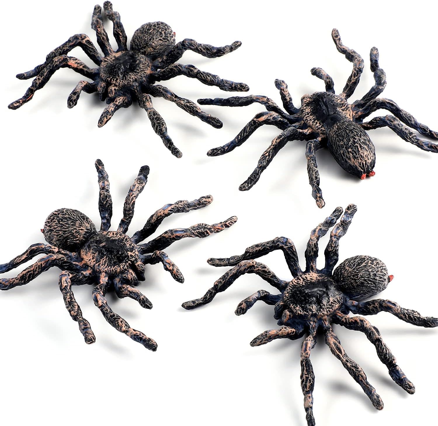 Realistic Spider Giant Fake Spider Action Model Plastic Animal Tarantula Toy Figures Lifelike Educational Learning Toys for Boys and Girls, Halloween Prank Props Party Supplies (6 Pieces)