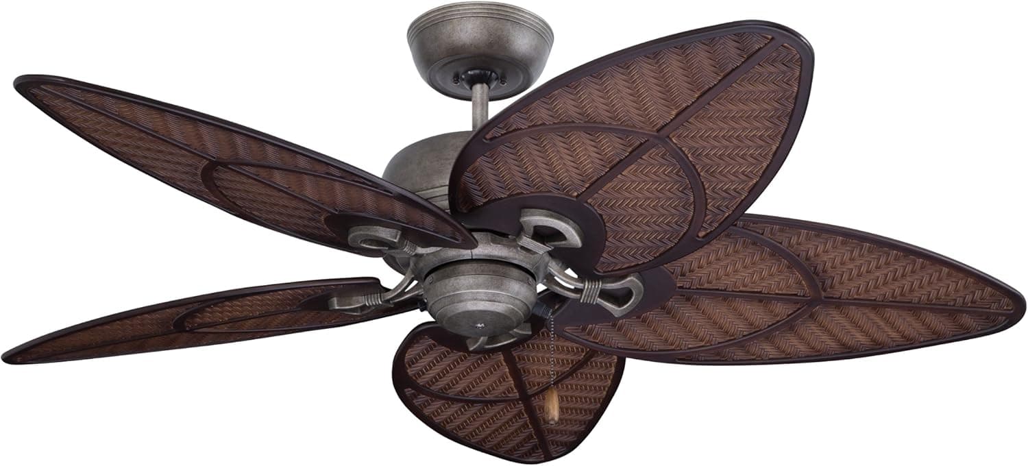 Emerson Ceiling Fans CF621VS Batalie Breeze 52-Inch Indoor Outdoor Ceiling Fan, Wet Rated, Light Kit Adaptable, Vintage Steel Finish