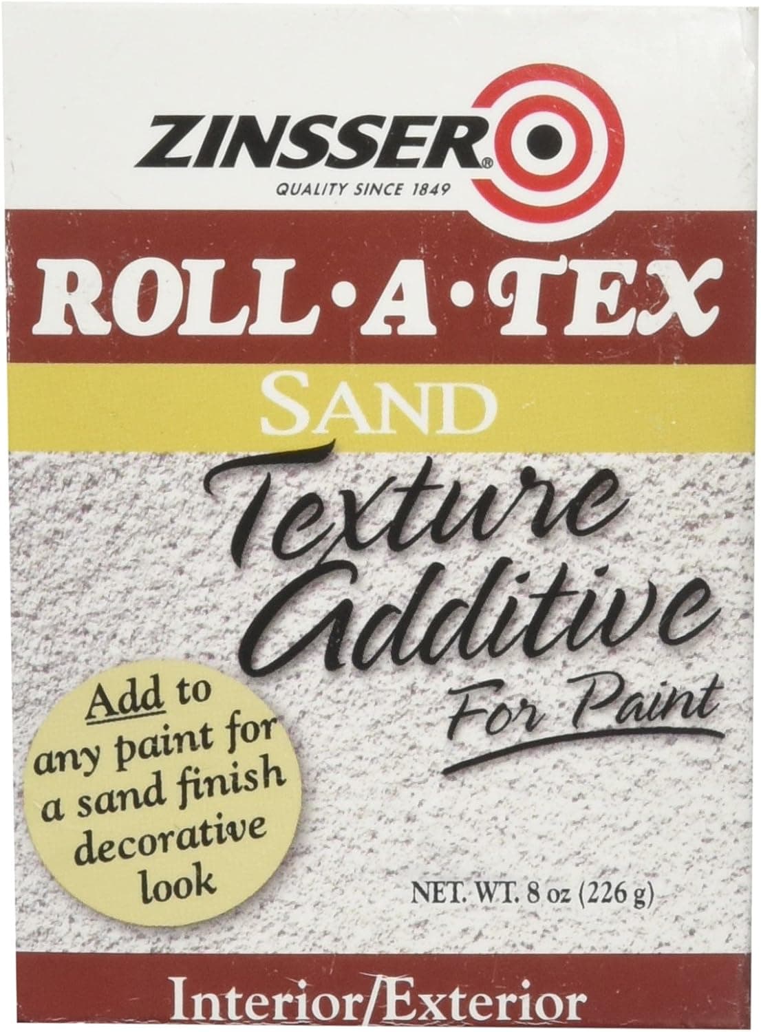 RUST-OLEUM 57068 Zinsser Roll-A-Tex Sand Texture Additive, 8 Oz, Solid