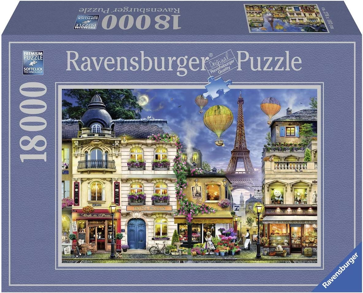 Ravensburger 17829 Evening Walk in Paris - 18000 Piece Puzzle for Adults, Every Piece is Unique, Softclick Technology Means Pieces Fit Together Perfectly, Multi, 109" x 75.5"