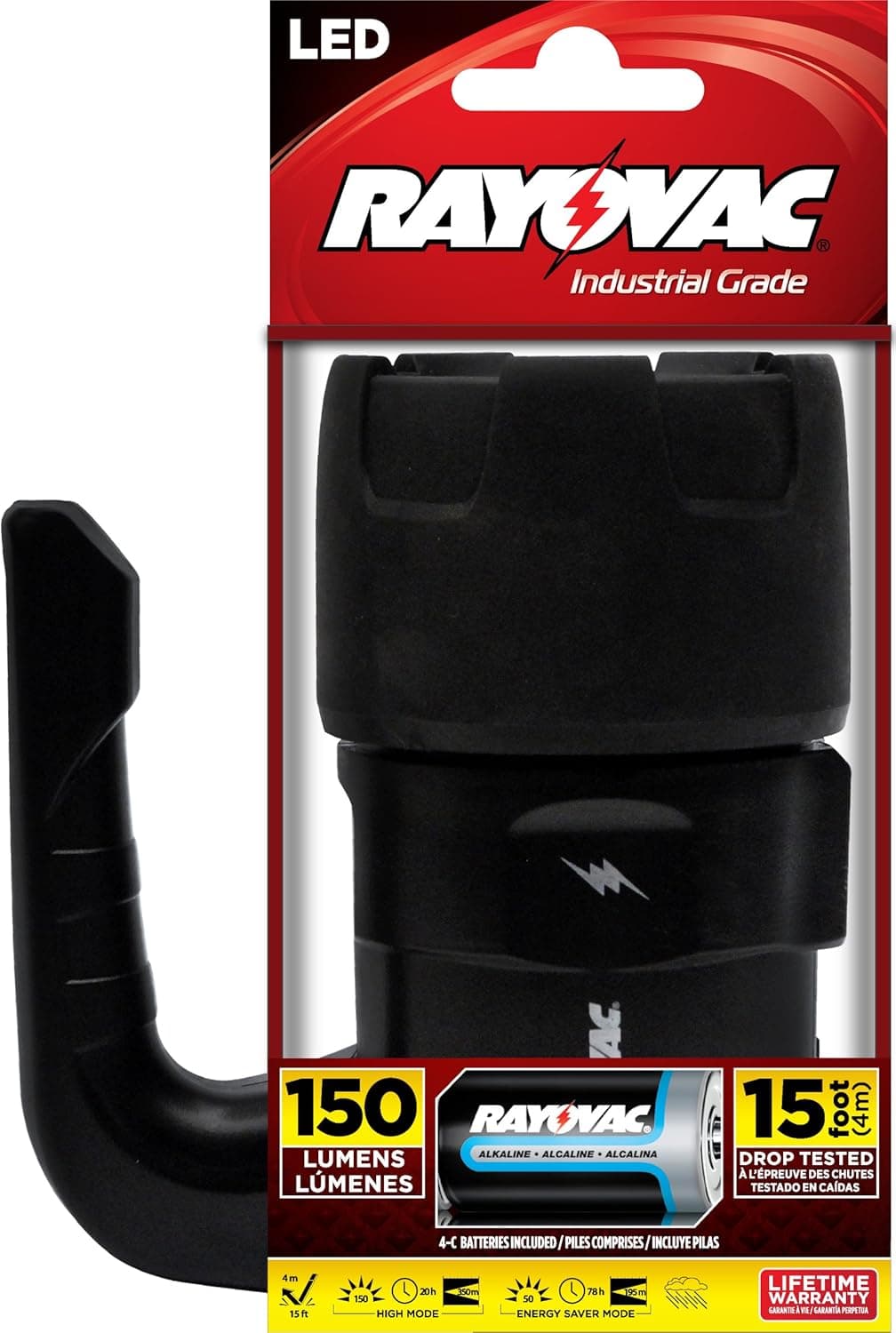 RAYOVAC Virtually Indestructible 150 Lumen 4C LED Lantern with Batteries, DIYBEAM-BD