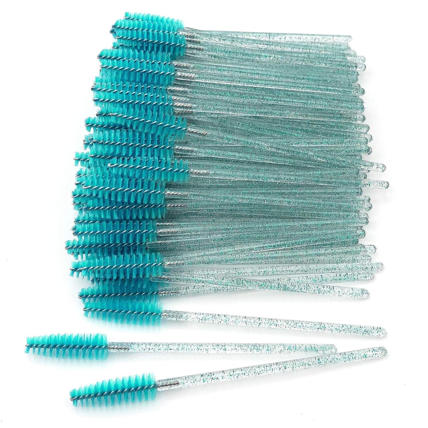 GreenLife 200pcs Crystal Eyelash Brush Disposable Mascara Brush Wands Eyelash Eyebrow Applicator (Crystal Blue)