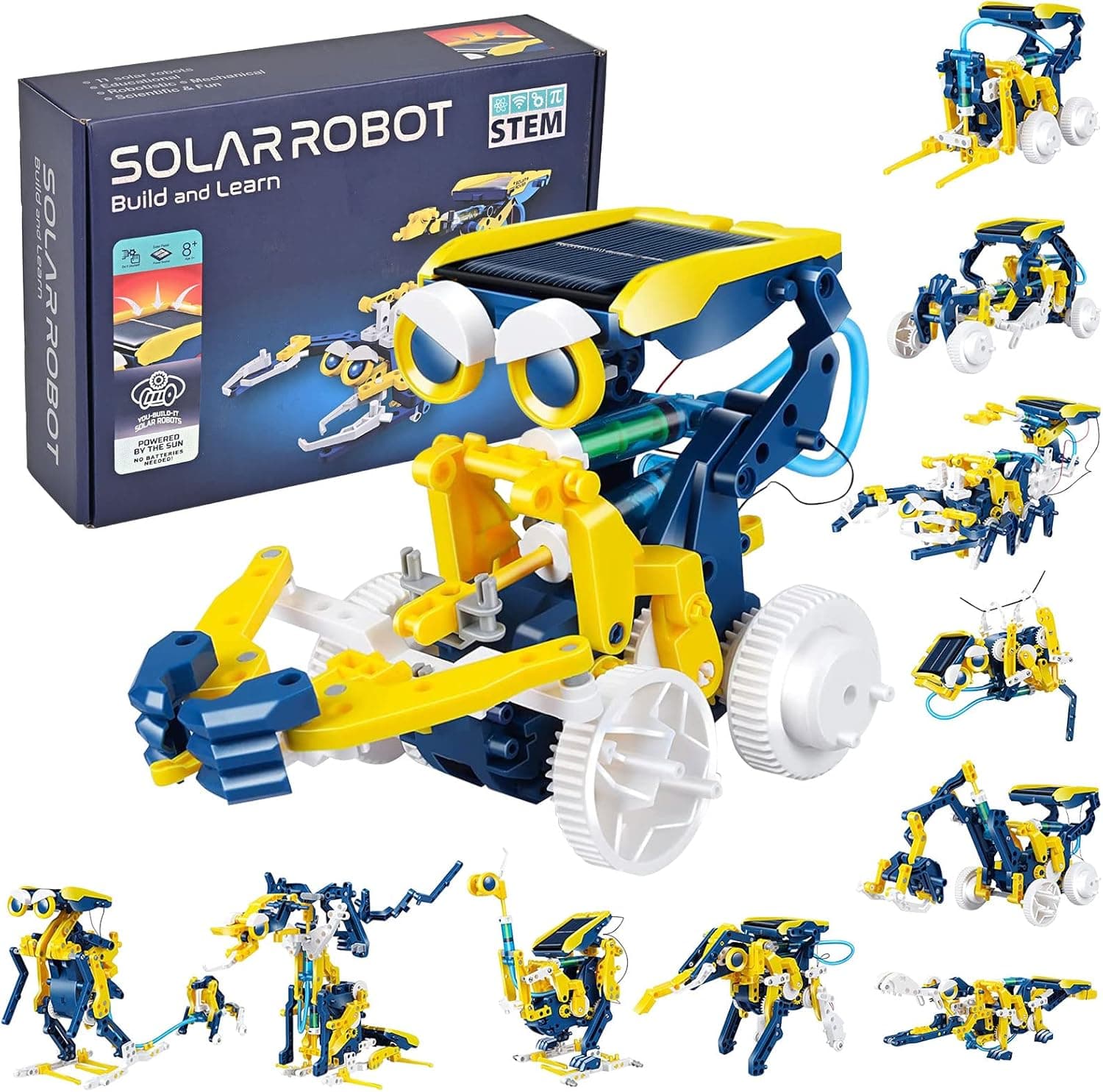 STEM Projects for Kids Ages 8-12，11-in-1 Solar Robot Kit Building Toys，Learning & Education Toys for Christmas or Birthday Gifts