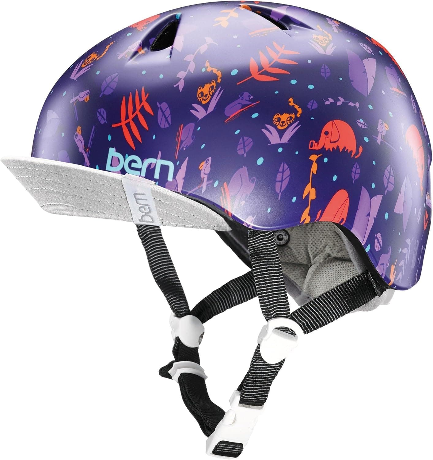 BERN 2016 Nina Summer Satin Purple Jungle w/Flip Visor - XS/S