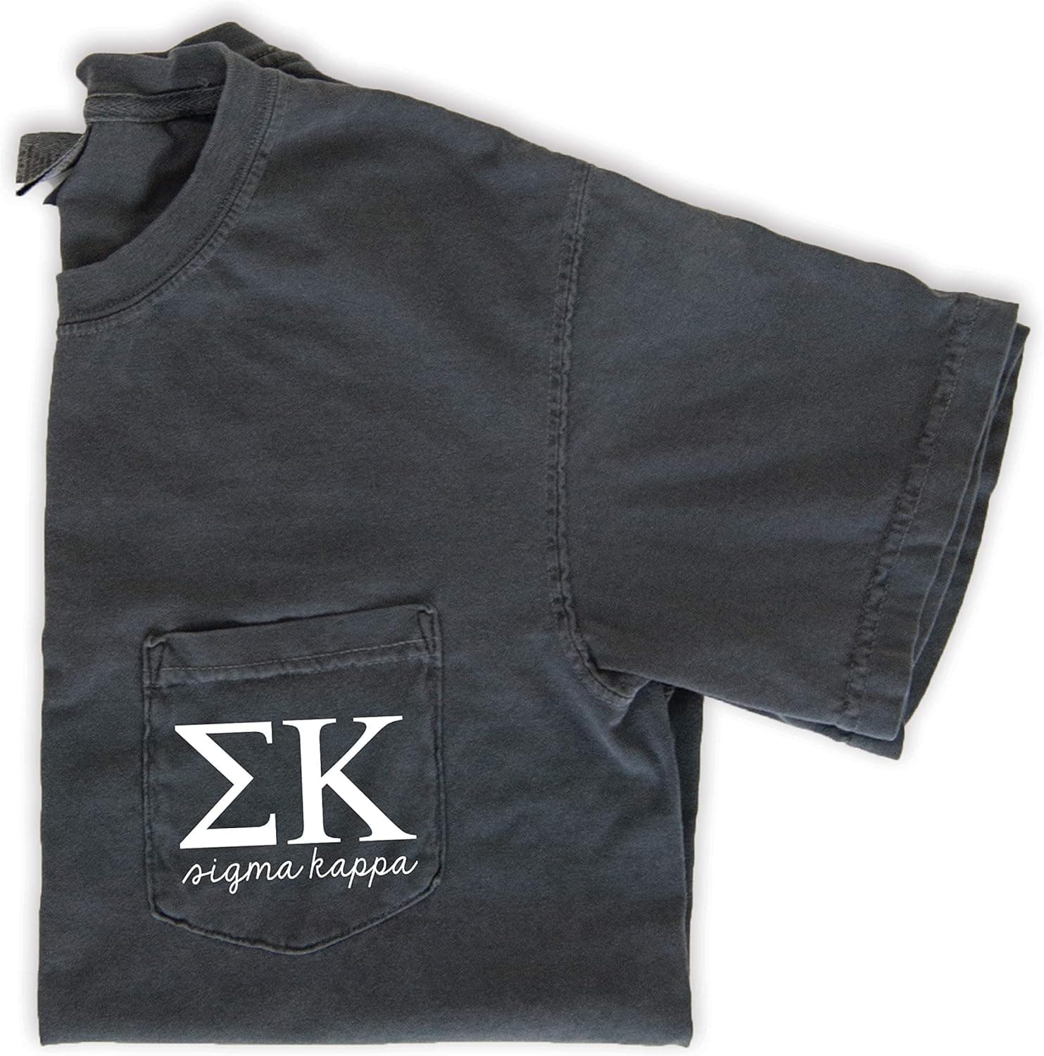 Sigma Kappa Script Letters Pocket T-Shirt