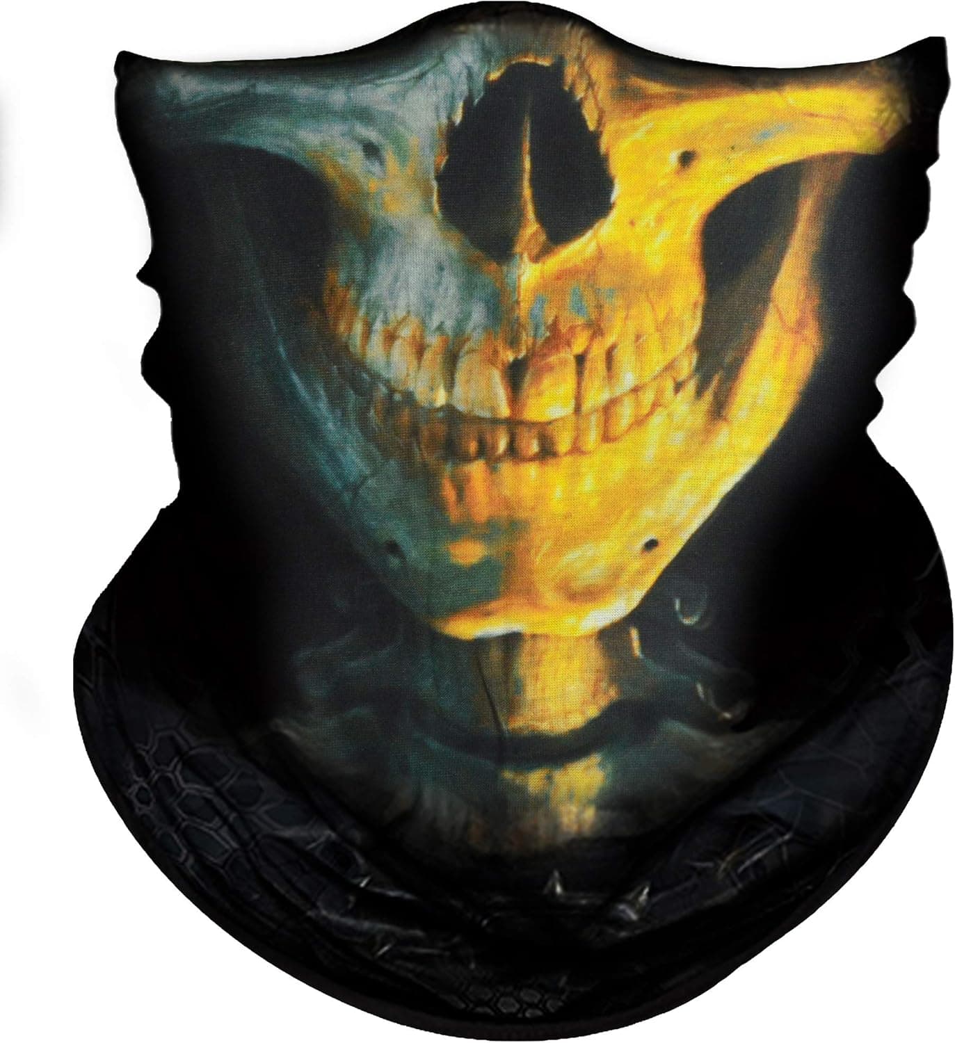 Obacle Motorcycle Face Mask Sun UV Dust Wind Protection Tube Mask Seamless Bandana Skeleton Face Mask for Men Women Bike Riding Cycling Biker Fishing Hunting Outdoor Festival (Off-White Sull)