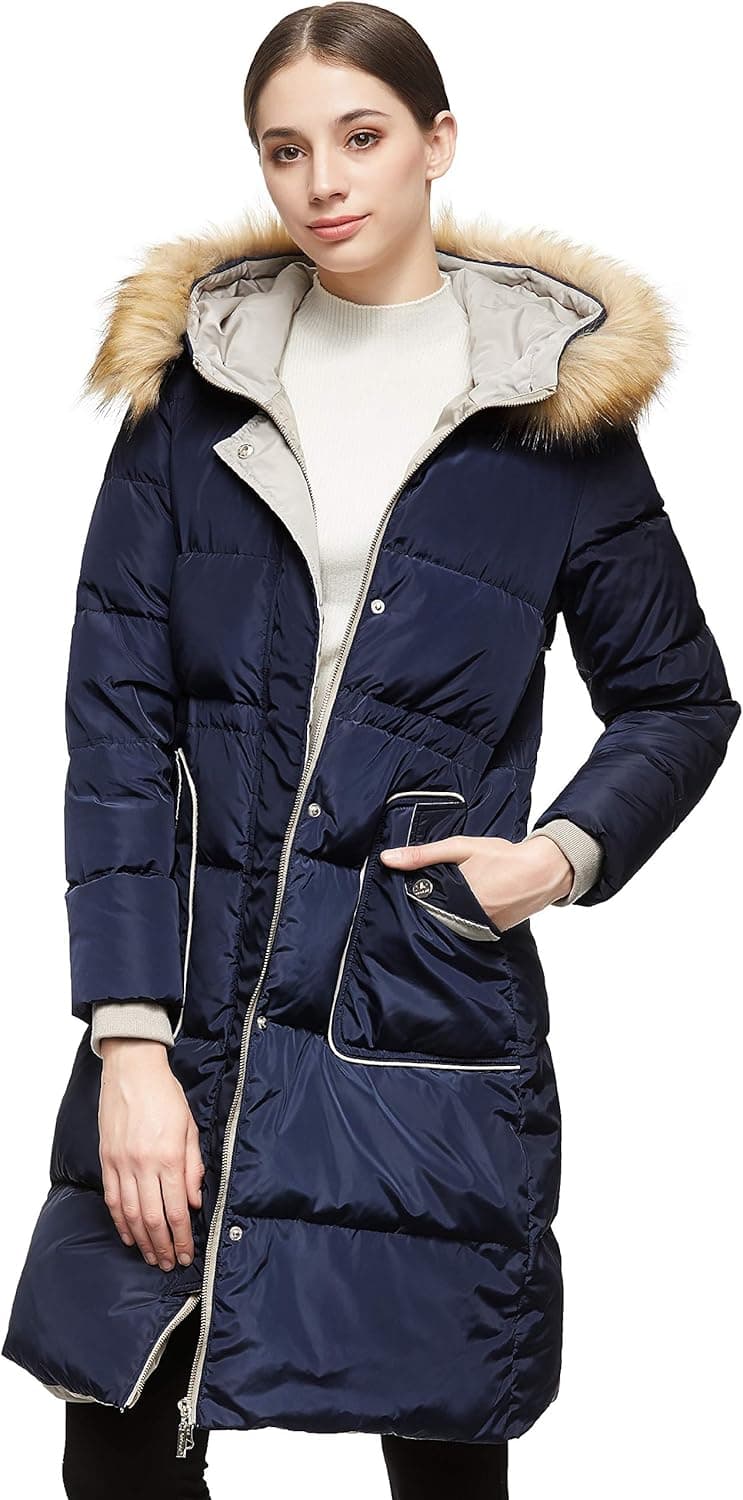 Orolay Women's Winter Casual Mid Length Down Coat with Hood