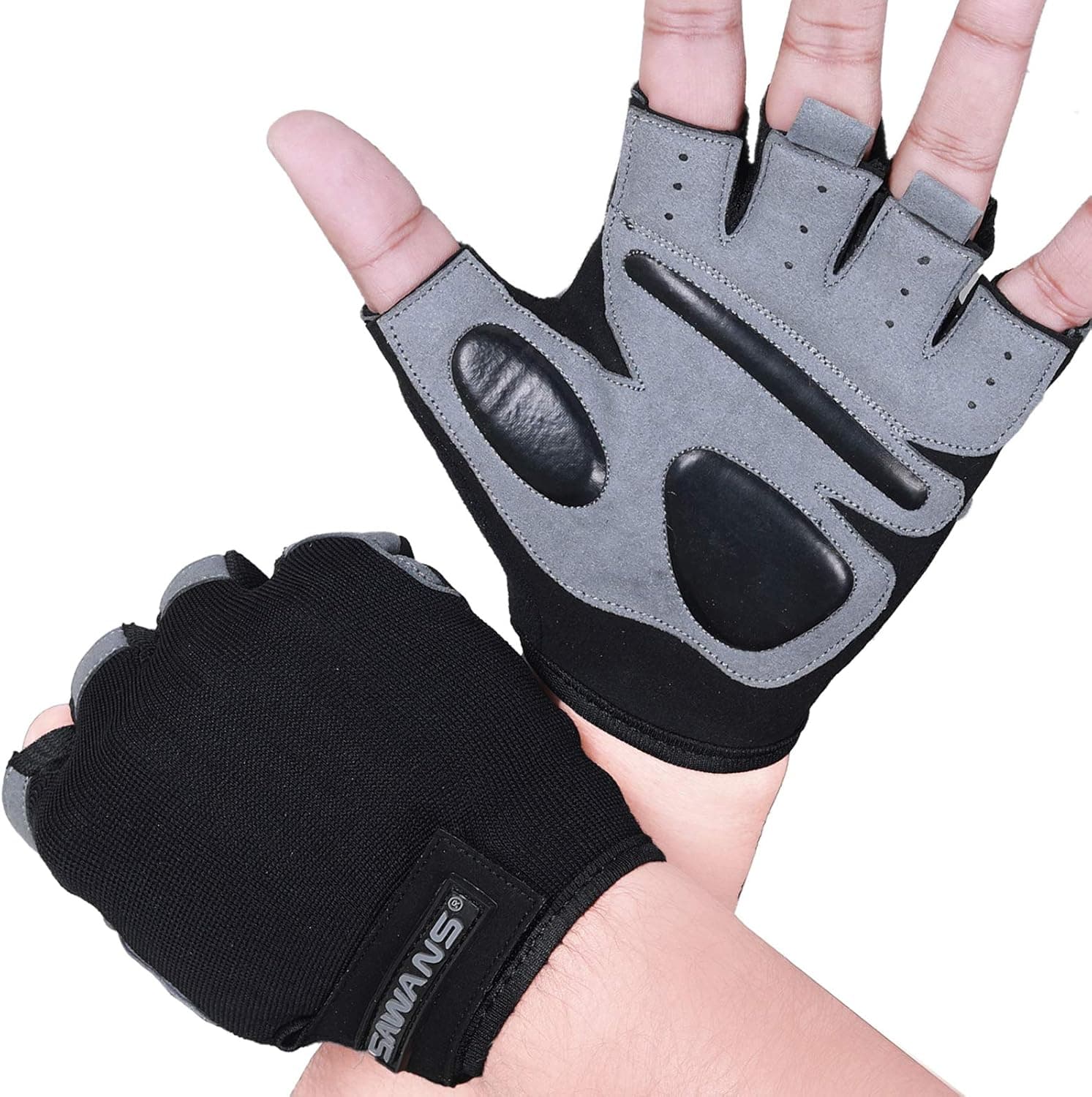 SAWANS Fitness Workout Gloves Gym Weight Lifting Gloves for Men Women Breathable Gymnasium Wrist Support Padded Deadlifts Exercise Training Pull Ups
